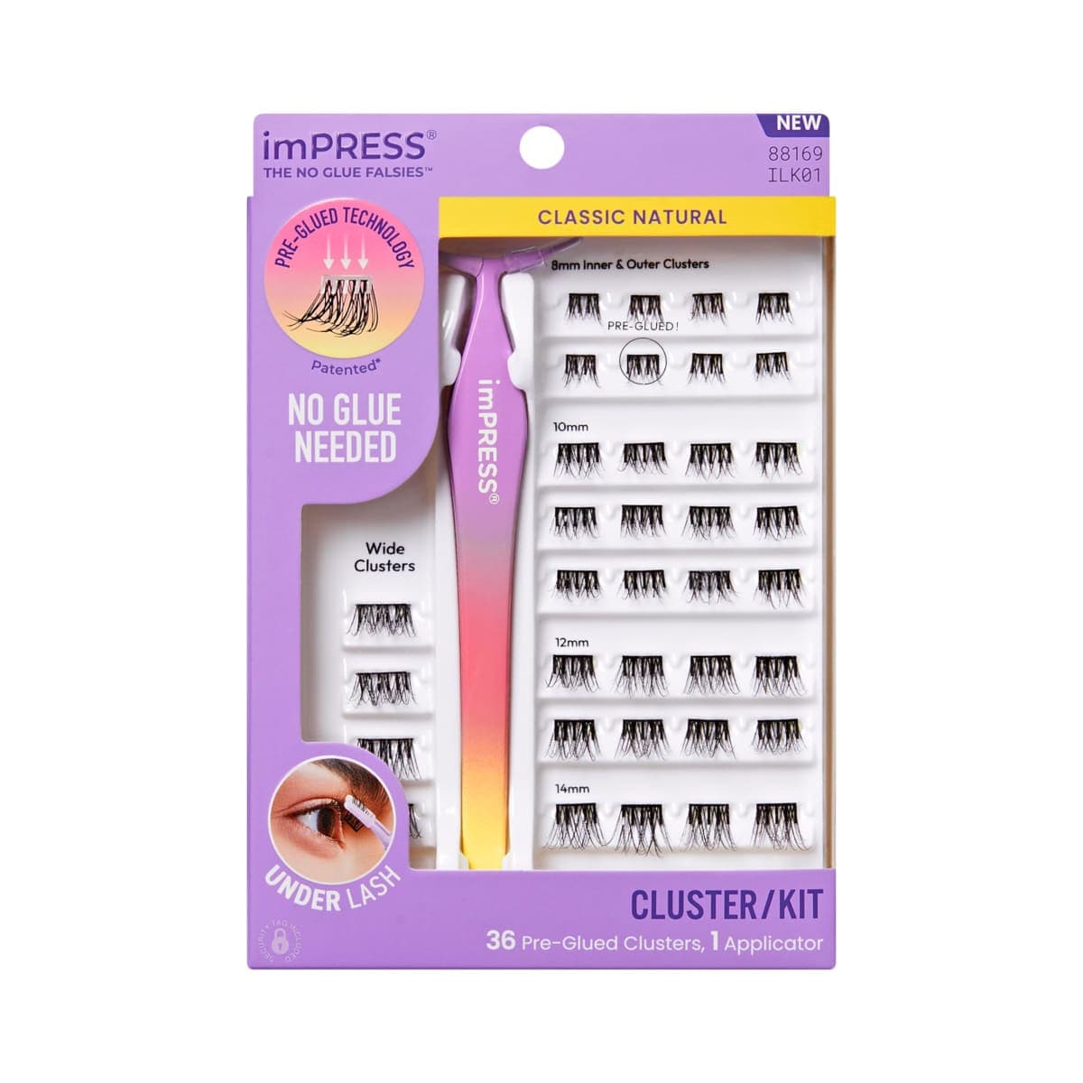 KISS imPRESS Press-On Falsies Eyelash Clusters - Natural - 20 Clusters — image 1