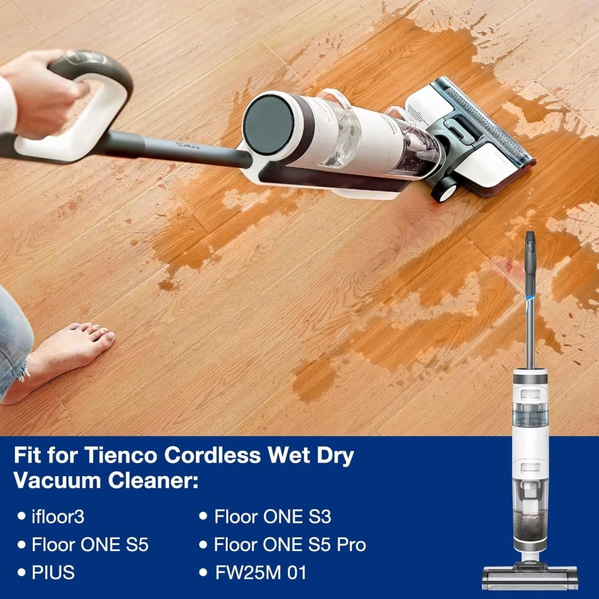 4 Pack Replacement Vacuum Filters Compatible With Tineco iFloor 3, Floor ONE S3, S5, S5 Pro Cordless Wet Dry Vacuum Cleaner thumbnail 2