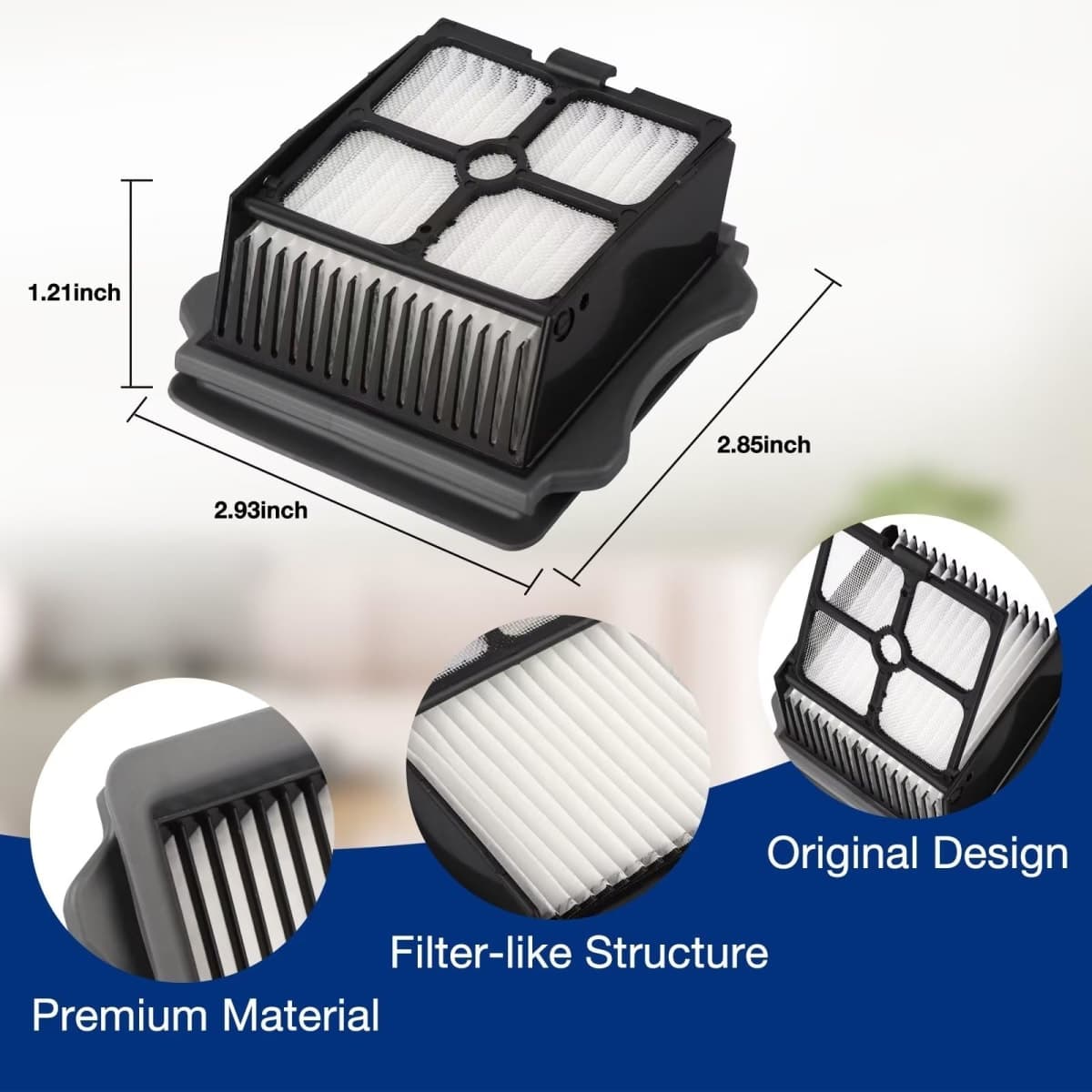4 Pack Replacement Vacuum Filters Compatible With Tineco iFloor 3, Floor ONE S3, S5, S5 Pro Cordless Wet Dry Vacuum Cleaner thumbnail 3