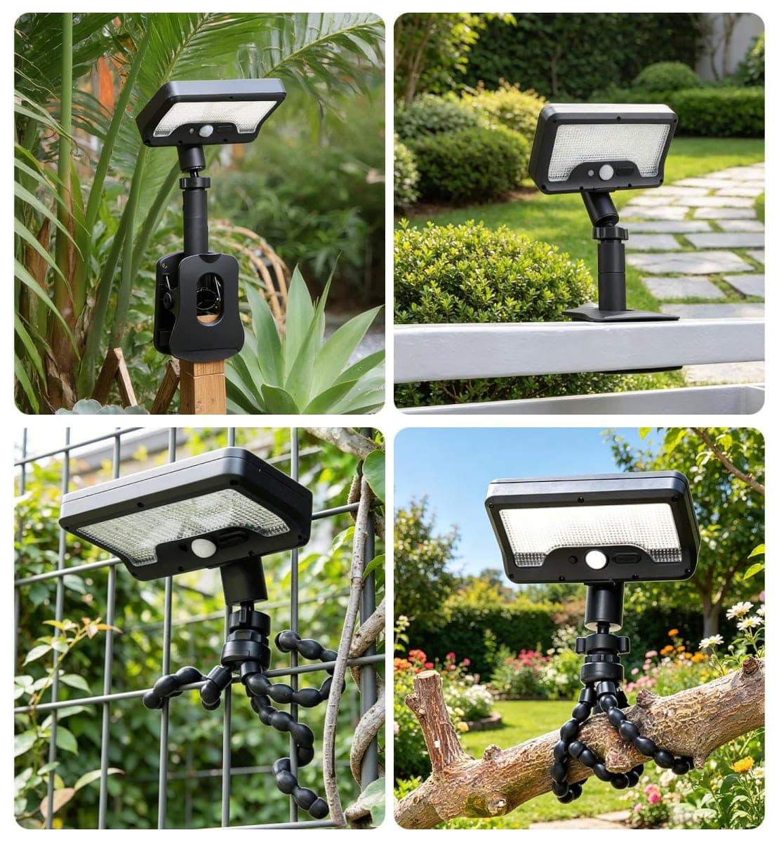 OrbitShell 2Pcs Clip On Solar Lights Outdoor with Octopus Stand thumbnail 4