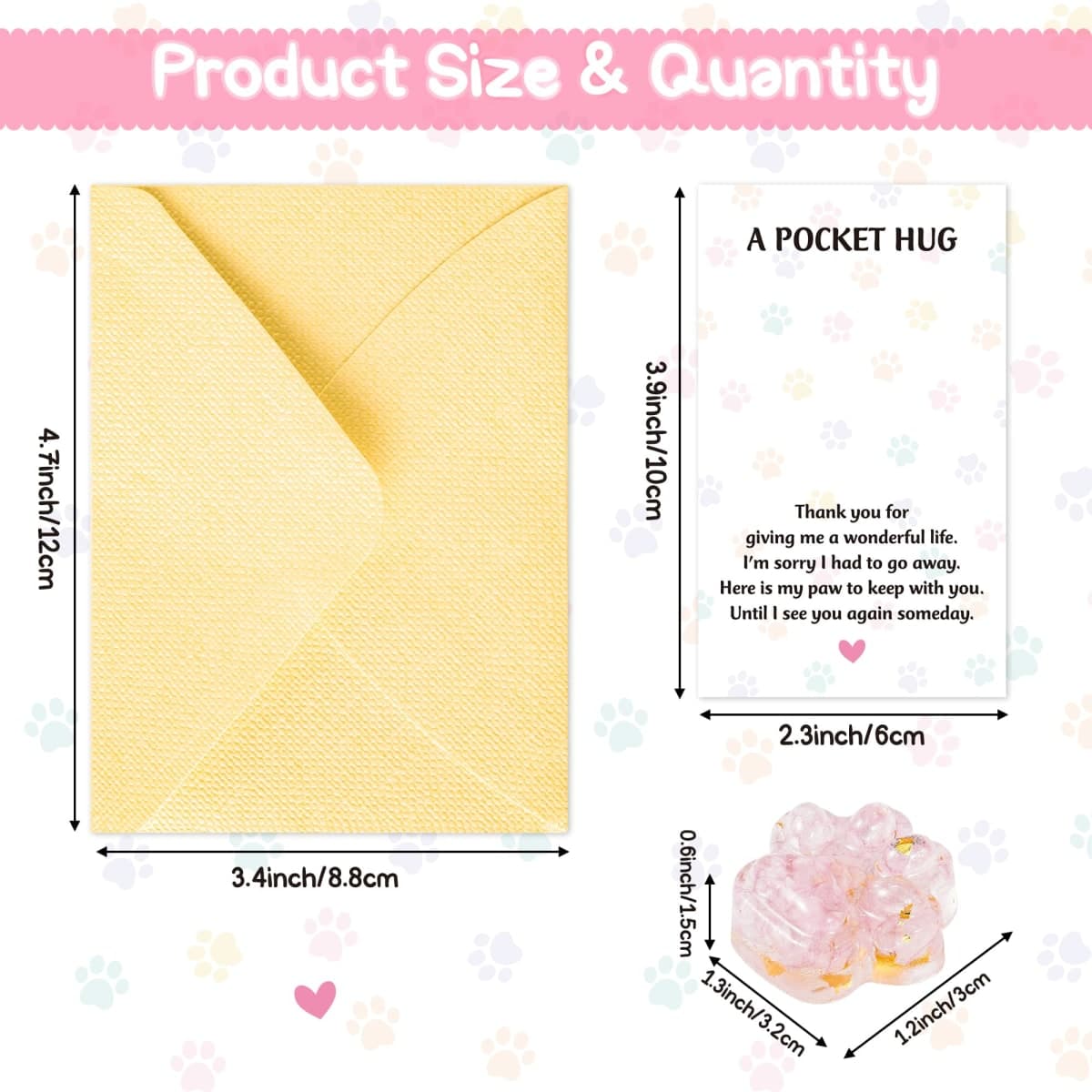 EYxsaxenk Pink Cat Paw with Card Gift Set thumbnail 2