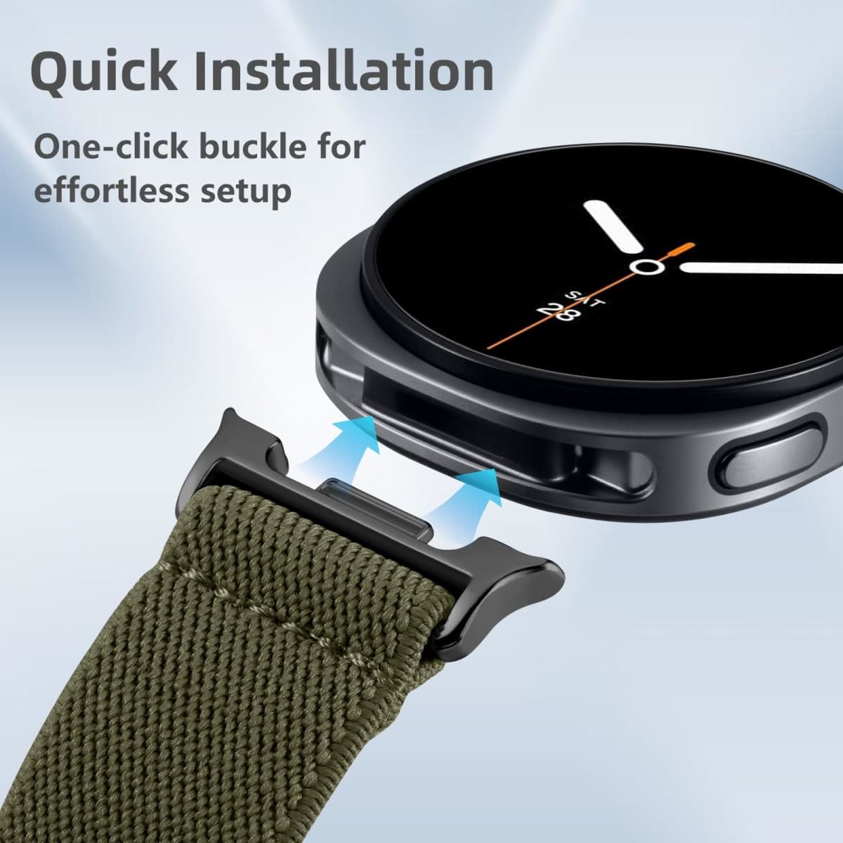 Adorve Stretchy Bands Compatible with Samsung Galaxy Watch 8 Bands 40mm 44mm/Galaxy Watch 8 Classic Band 46mm, Soft Elastic Nylon Fabric No Gap One Click Sport Replacement Strap for Men Women thumbnail 5