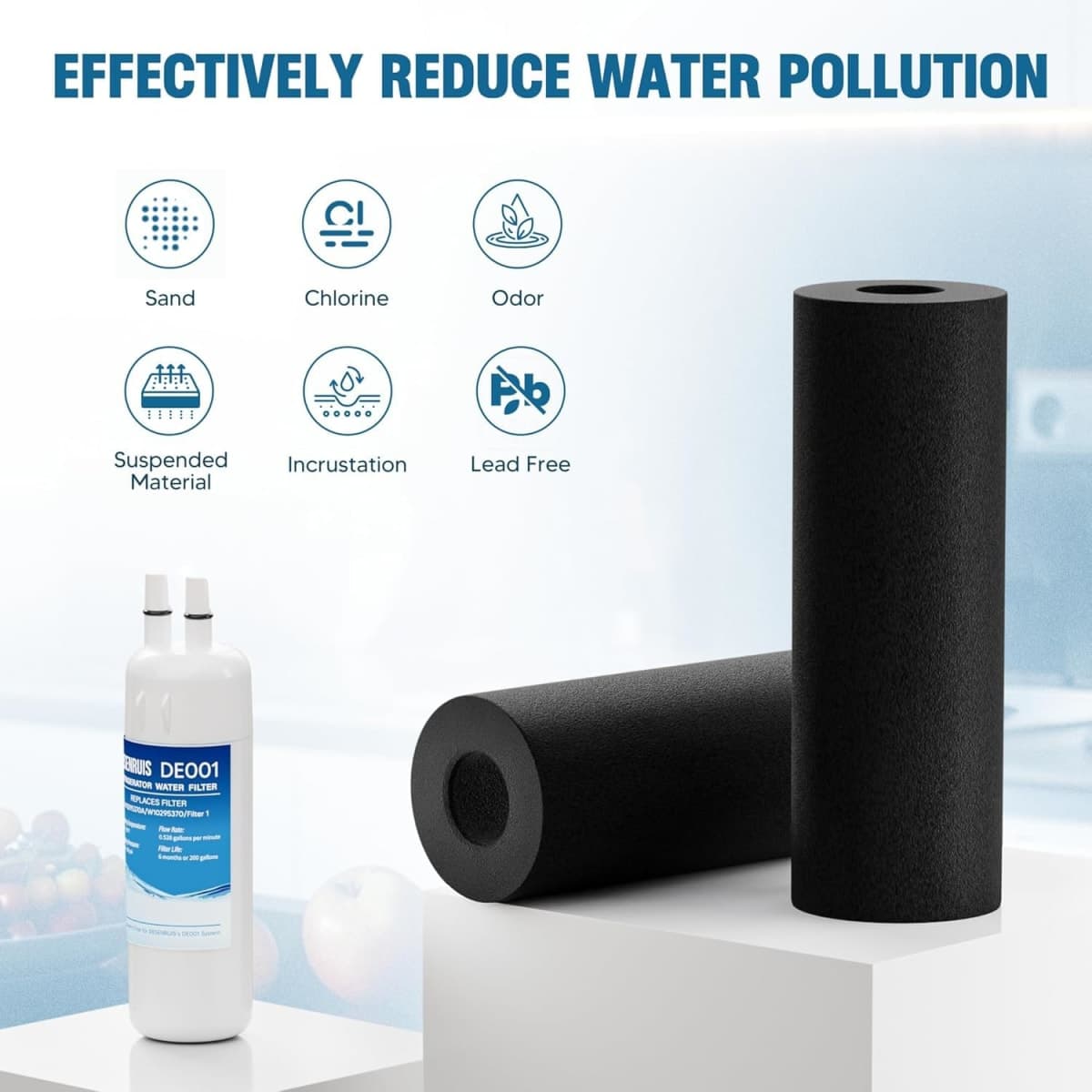 W10295370A Water Filter Replacement Compatible with W10295370, EDR1RXD1, Filter 1, WHR1RXD1, KAD1RXD1, P8RFWB2L, P8WB2L, P4RFWB, P5WB2L, Pack of 2 thumbnail 4