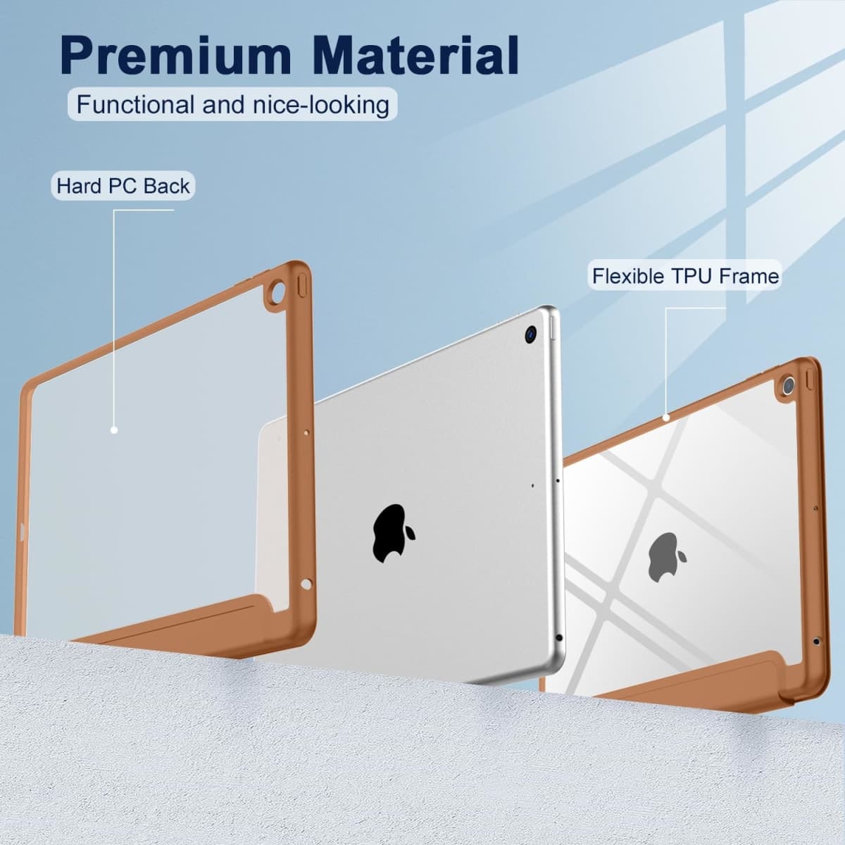 ToaPoia iPad 9th Generation Case 2021/iPad 8th Generation Case 2020 10.2 Inch with Pencil Holder, iPad 7th Gen 2019 Case with Clear Transparent Back, Auto Wake/Sleep Cover(Brown) thumbnail 3