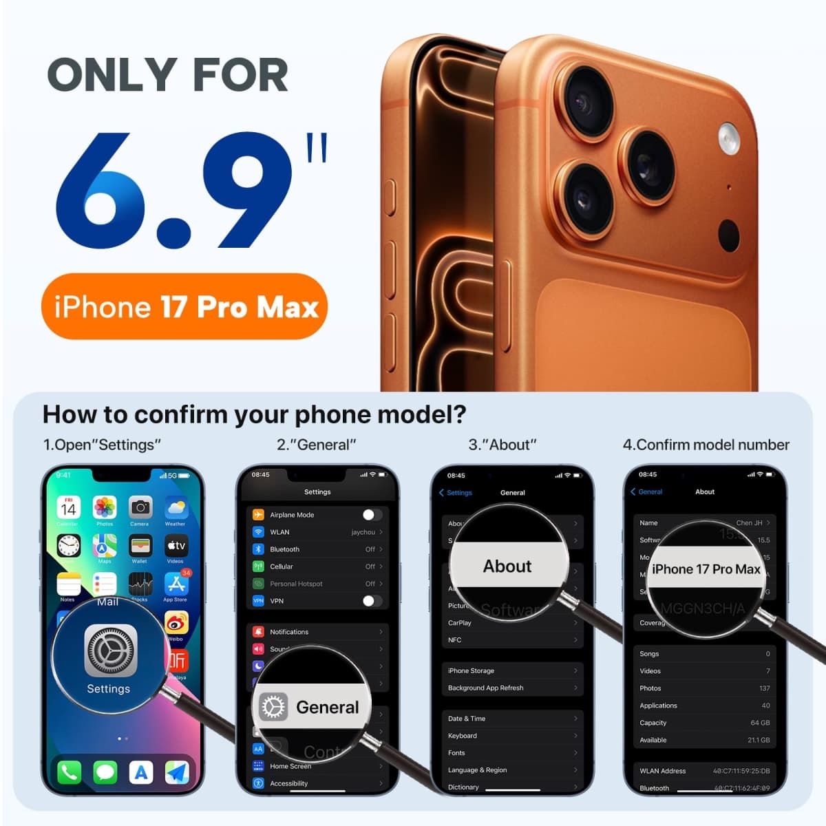 Miracase Magnetic for iPhone 17 Pro Max Case, Compatible with MagSafe, Integrated Silicone Camera Control Cover, 3.0mm Thicken Shockproof Drop Protection Phone Case for 17 ProMax, Dark Blue thumbnail 2