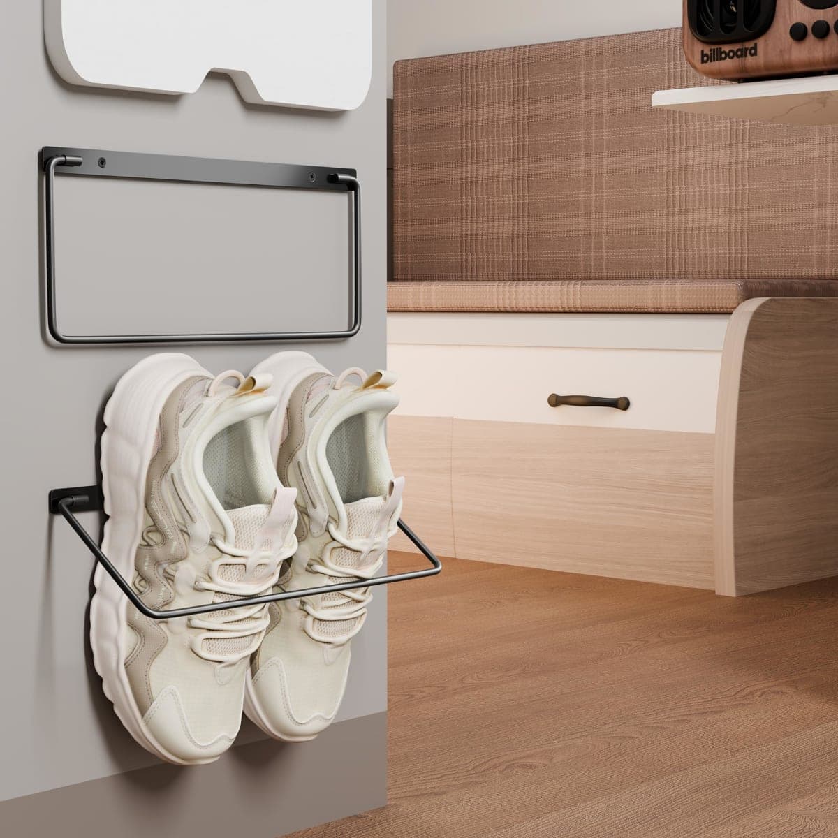 Chinpakden Foldable RV Shoe Rack - Wall Mounted Shoe Storage, Car Shoe Holder Space Saver, Hanging Shoe Organizer for Various Shoes in Camping RV Travel, 2 Pack. thumbnail 2