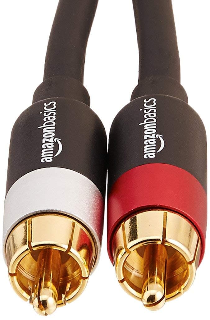 Amazon Basics 2 RCA Audio Cable for Amplifier,Active Speakers or Subwoofer with Gold-Plated Plugs, 2.4 m, Black thumbnail 2