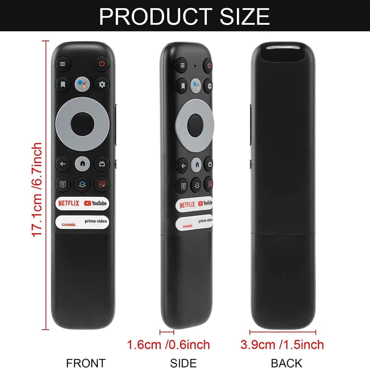 Besia RC902N FMR1 Remote Control for All TCL Google Smart TV and Android Smat TV,Replacement 55R646 55S546 65R646 65S546 75R646 75S546 Mini-LED QLED 4K UHD [ Without Voice Function] thumbnail 3