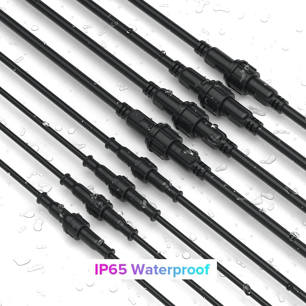 5 Pin Electrical Connector 24AWG IP65 Male Female Connector 7.87in/20cm Extension Cable for Car,Truck,Boat,Indoor/Outdoor LED Strip Lights/String 15mm Nut Small Size thumbnail 2