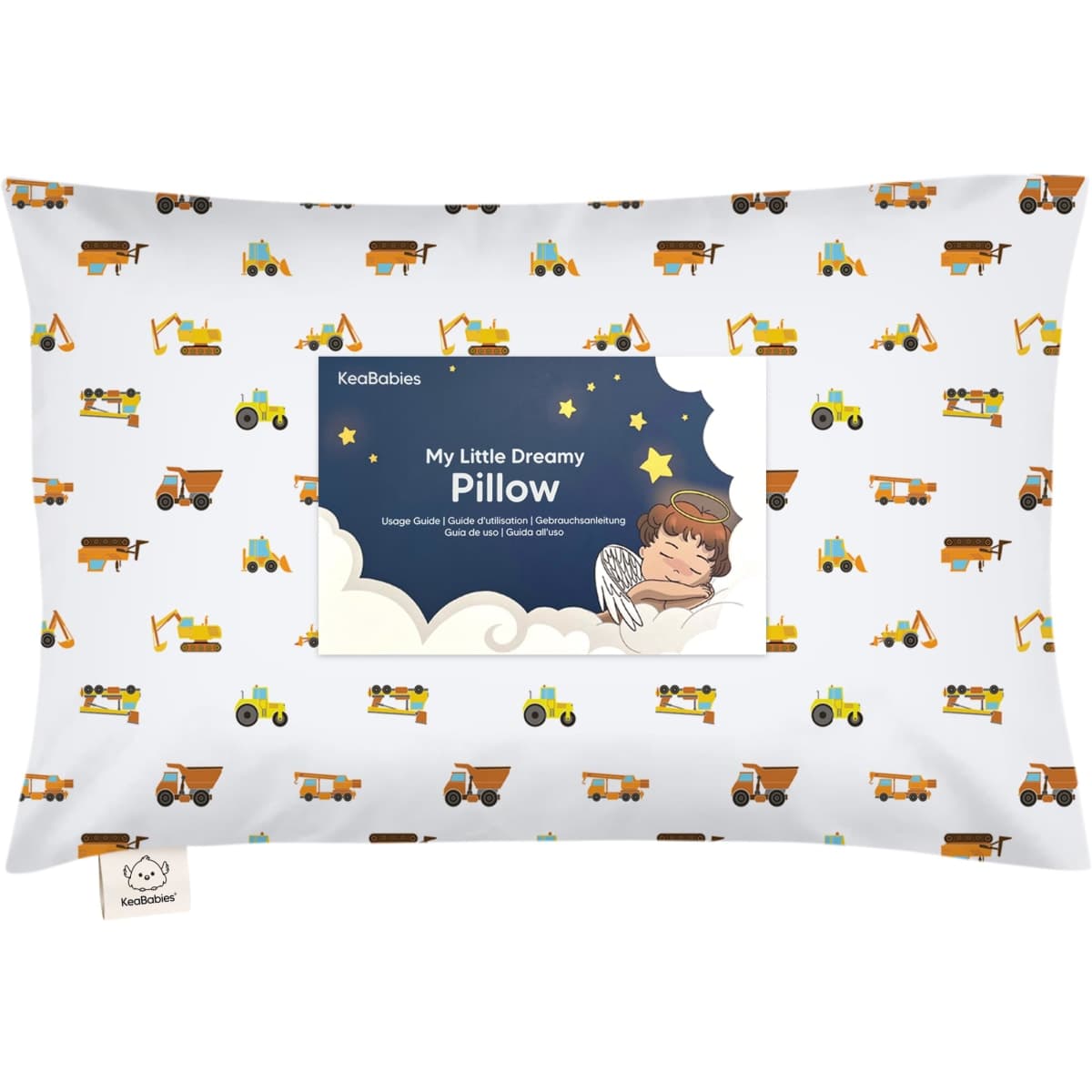 Toddler Pillow with Pillowcase - 13x18 My Little Dreamy Kids Travel Bed Pillows for Sleeping, Organic Cotton Small Pillowcase, Soft & Breathable, Machine Washable, Toddlers 2-5 Years Old (DinoDood)