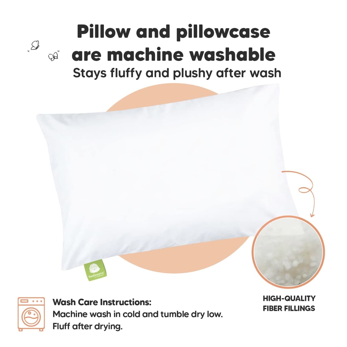 Toddler Pillow with Pillowcase - 13x18 My Little Dreamy Kids Travel Bed Pillows for Sleeping, Organic Cotton Small Pillowcase, Soft & Breathable, Machine Washable, Toddlers 2-5 Years Old (DinoDood) thumbnail 4