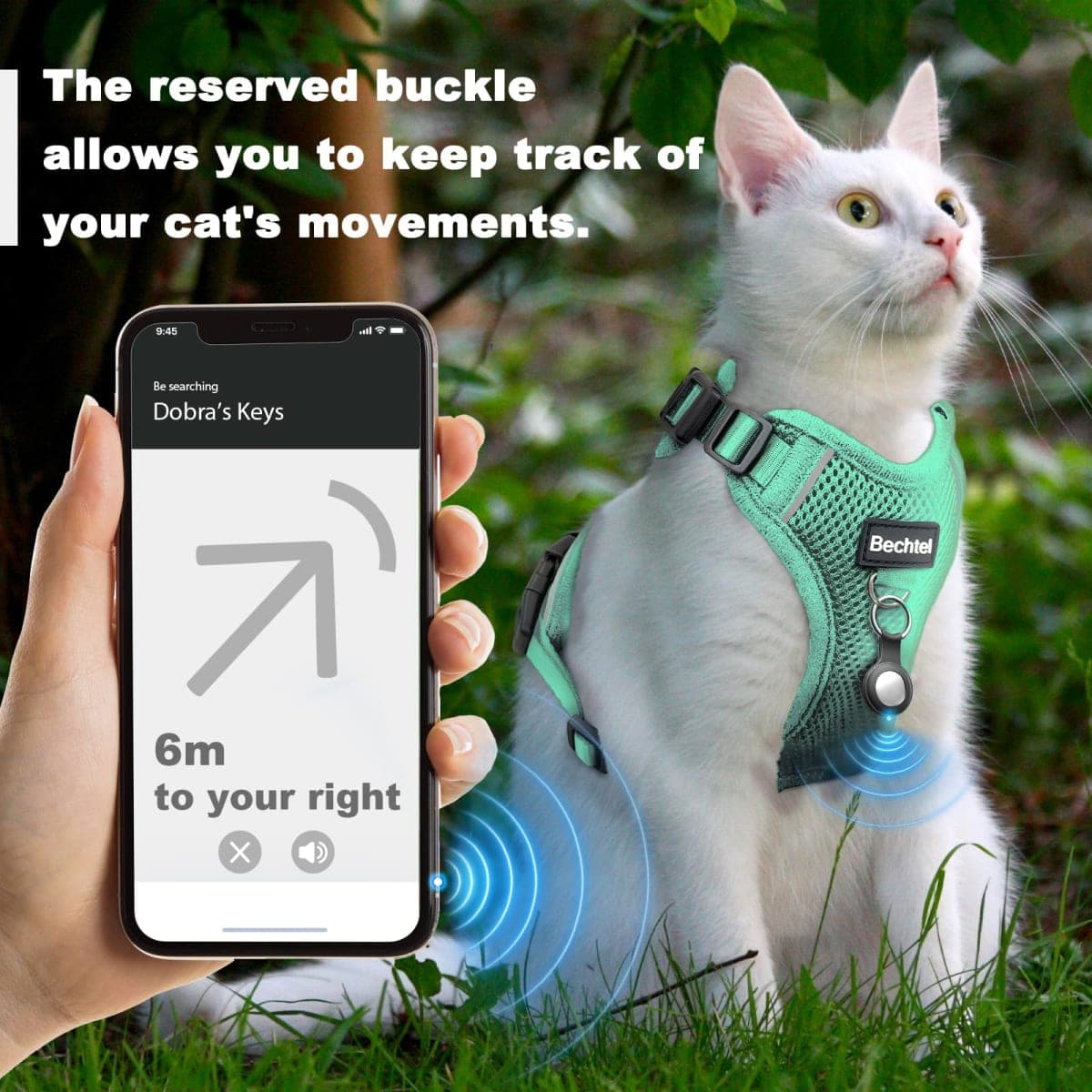 Kitten Harness and Leash Seat, The Upgrade Can be Adjusted in Four Directions and Breathable Cat Harness for Anti Escape that can be Fitted and Positioned, Reflective Strips Harness, Green,XXS thumbnail 3