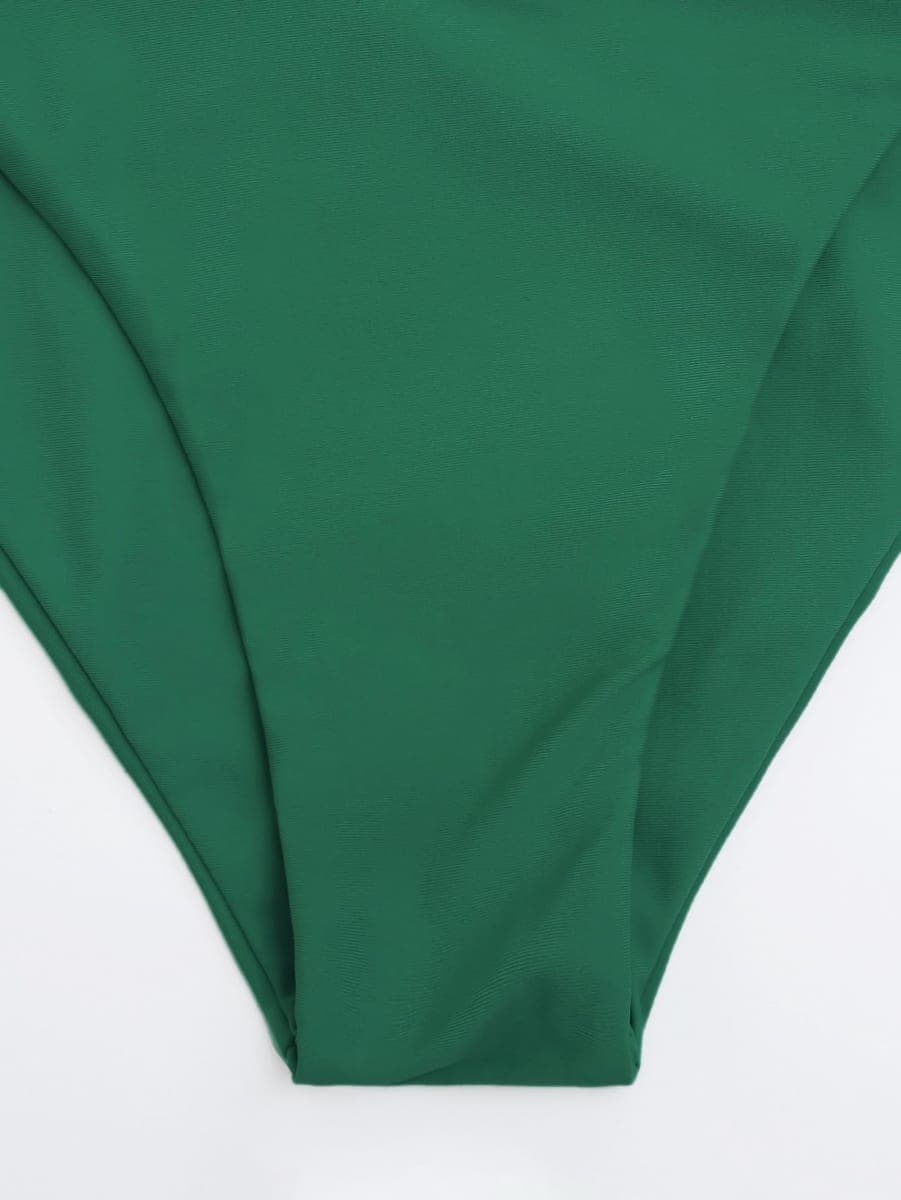 Meetall Women's High Cut String Triangle Bikini Set Swimsuits Sexy Bathing Suits 2 Piece, Dark Green, X-Large thumbnail 5