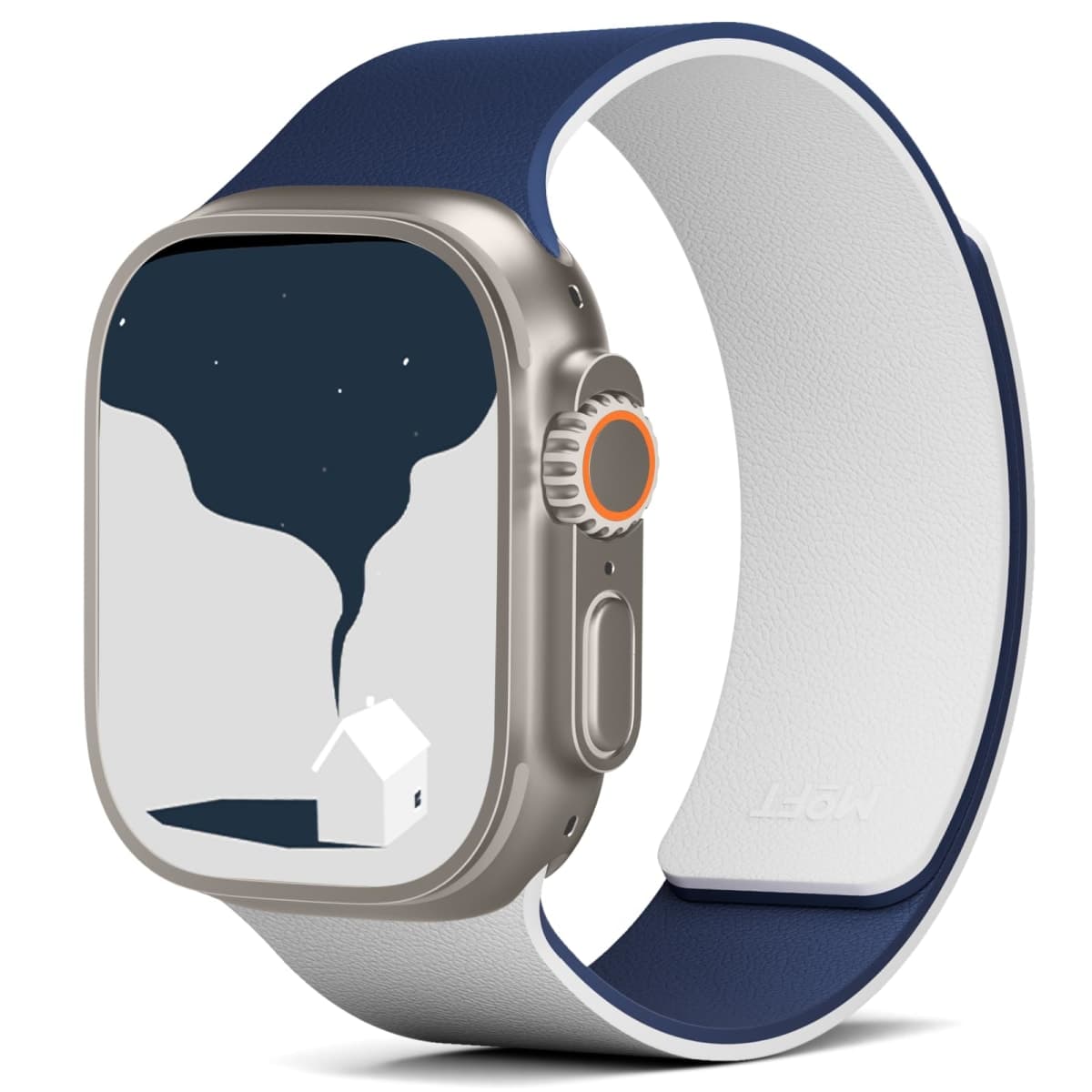 MOFT Snap Duo Watch Bands Compatible with Apple Watch, Quick Magnetic Wear, Duo-Color Design & Soft Silicone, iWatch Bands for Series 11/10/9/8/7/SE/6/5/4/3/2/1, 38/40/41/42mm, Wade Blue x Echo Gray