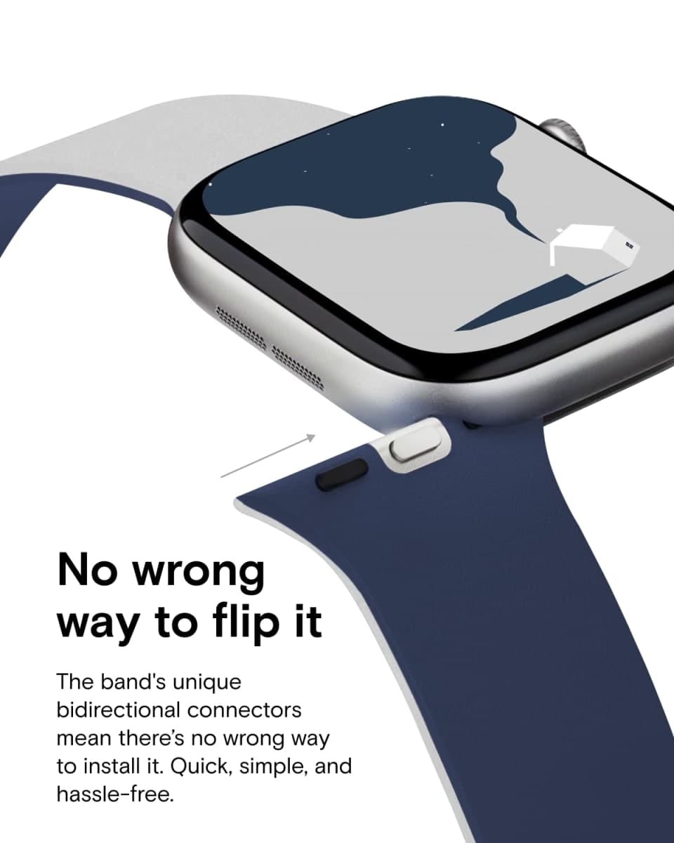 MOFT Snap Duo Watch Bands Compatible with Apple Watch, Quick Magnetic Wear, Duo-Color Design & Soft Silicone, iWatch Bands for Series 11/10/9/8/7/SE/6/5/4/3/2/1, 38/40/41/42mm, Wade Blue x Echo Gray thumbnail 3