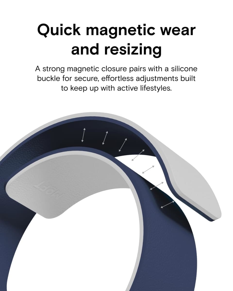 MOFT Snap Duo Watch Bands Compatible with Apple Watch, Quick Magnetic Wear, Duo-Color Design & Soft Silicone, iWatch Bands for Series 11/10/9/8/7/SE/6/5/4/3/2/1, 38/40/41/42mm, Wade Blue x Echo Gray thumbnail 4