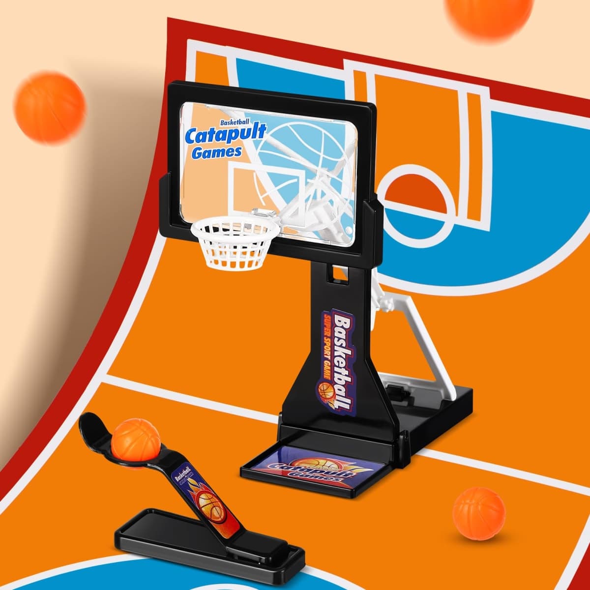 VioraWhite 8 Pack Basketball Game Toys Tabletop Basketball Shooting Game Mini Desktop Basket Ball Gift Desk for Adults Office Relax Reduce Stress Prizes Party Favors Birthday Gift(Black) thumbnail 3