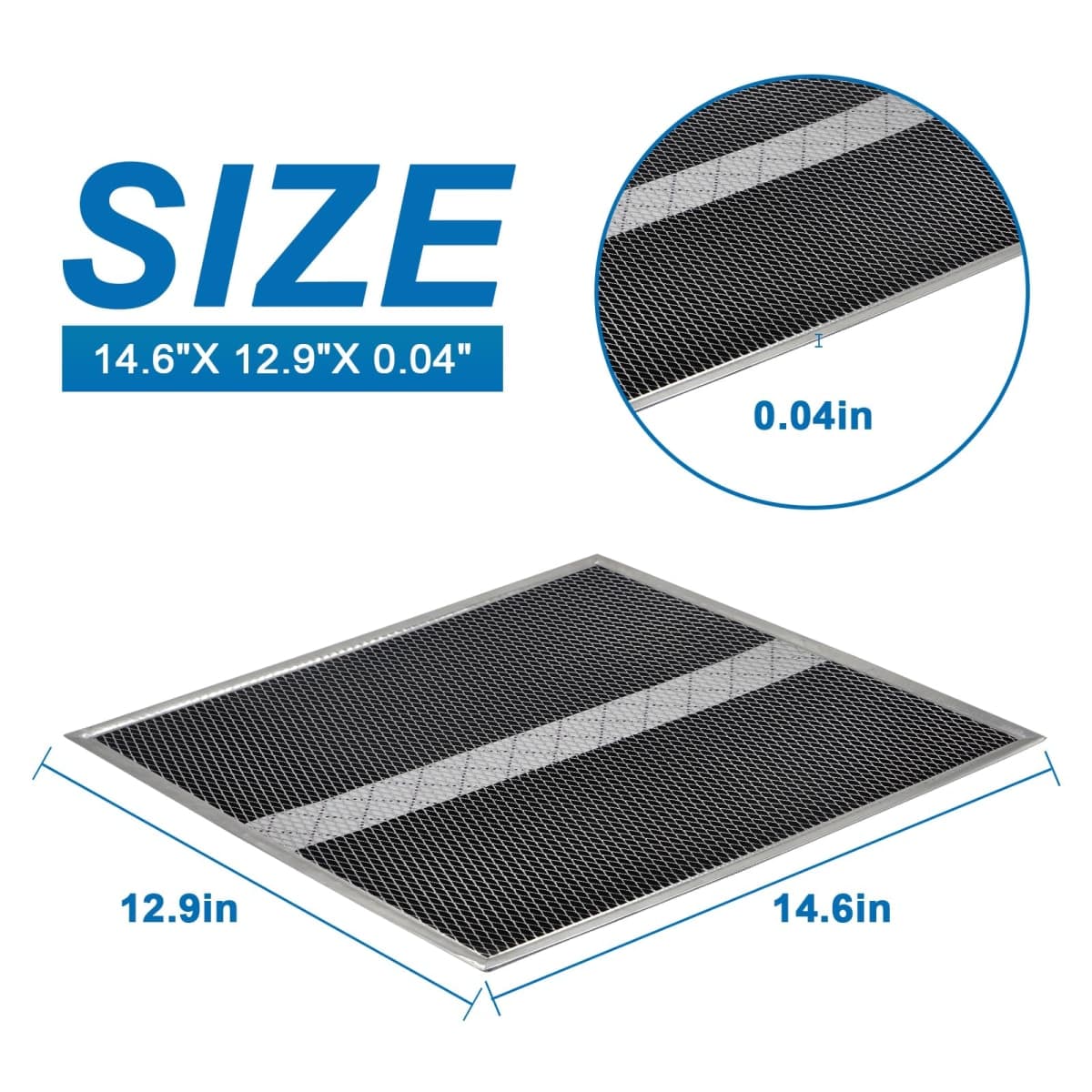 4 Pack HPF30 Range Hood Non-Ducted Charcoal Filter Compatible with Broan Range Hood Filter S97020466 Type XC with Clips，14.6" X 12.9" thumbnail 2