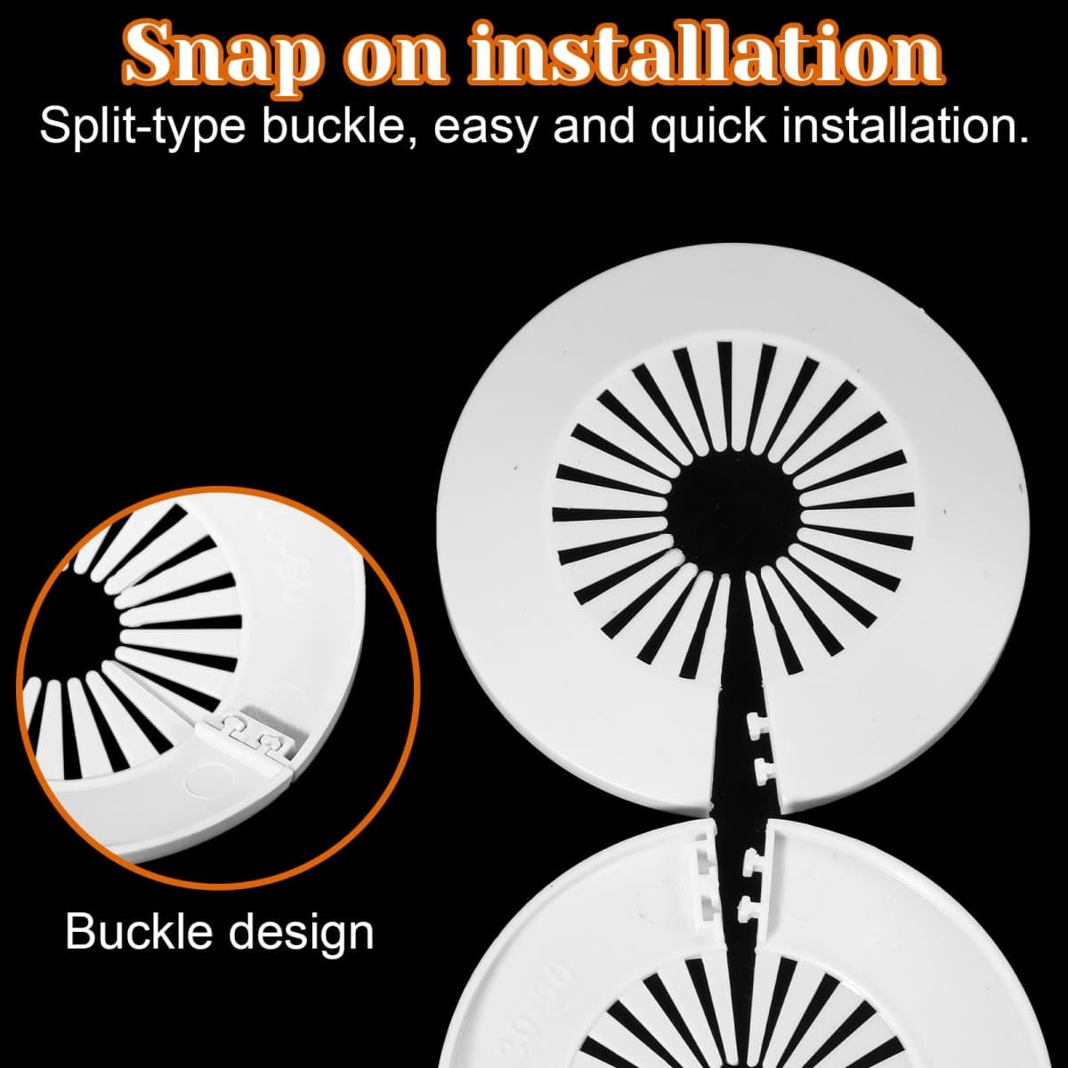6 PCS Plumbing Cover Plates, 2 Size, Plastic Escutcheon Plate Flange Pipe Covers Larger Trim Rings Plastic Radiator Escutcheon Water Pipe Cover for Bathroom (Apply 0.4" to 1.14"/1.18" to 2.16") thumbnail 4