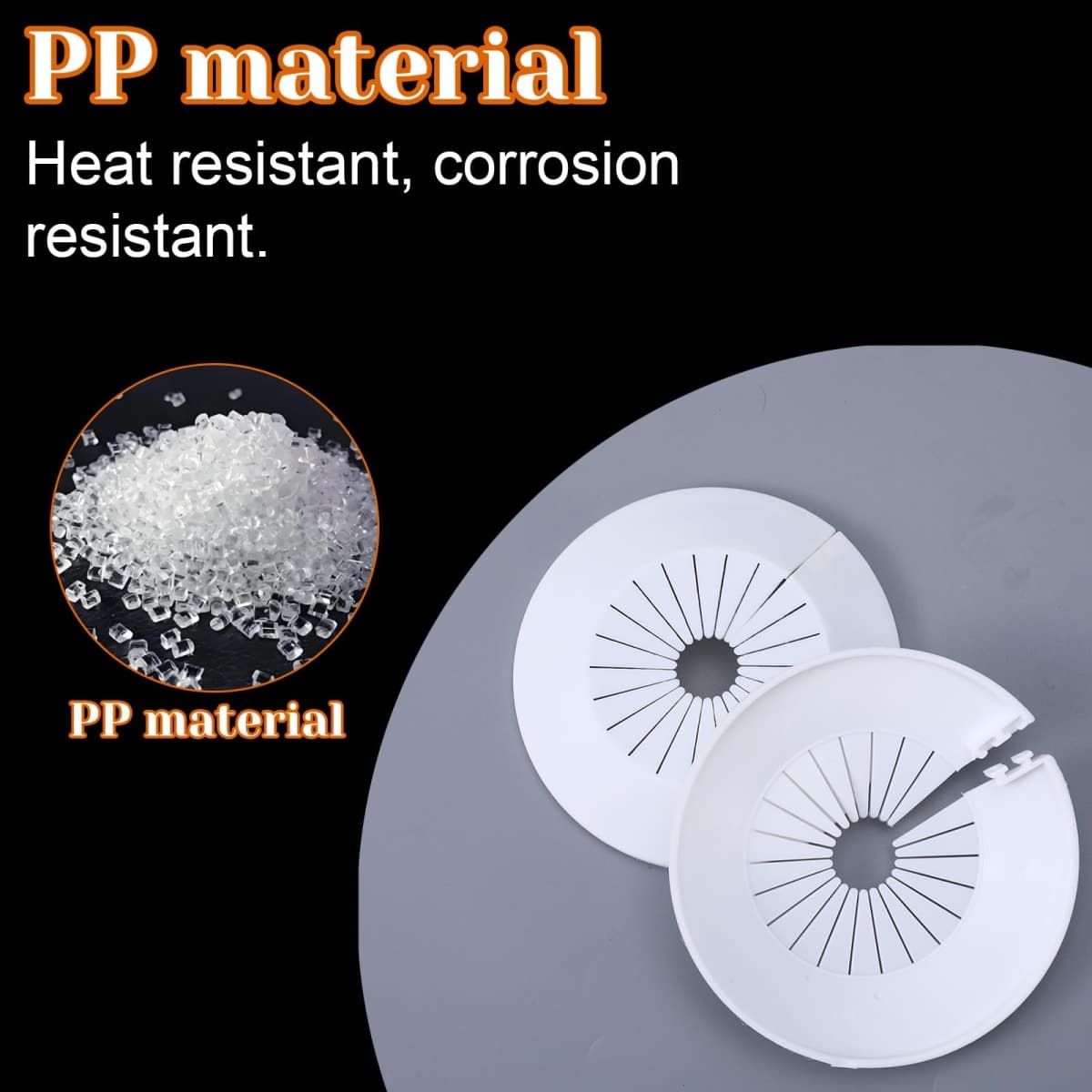 6 PCS Plumbing Cover Plates, 2 Size, Plastic Escutcheon Plate Flange Pipe Covers Larger Trim Rings Plastic Radiator Escutcheon Water Pipe Cover for Bathroom (Apply 0.4" to 1.14"/1.18" to 2.16") thumbnail 5