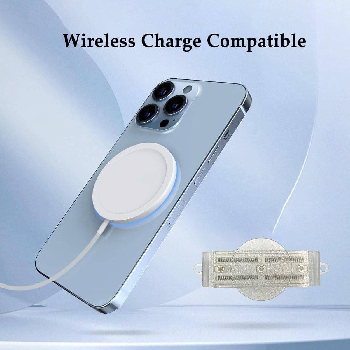 Sliding Base for PopSocket – Removable Clear Phone Grip Adapter, Wireless-Charging Compatible, DIY Phone Grip Holder (Snap-On/Off), Phone Charm & Accessories, Detachable Phone Grip for Back of iPhone thumbnail 5
