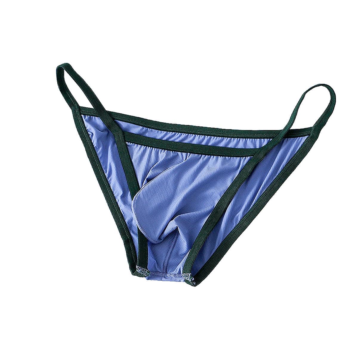 TAPUU Mens G String Underwear, Micro Ice Silk Bikini Briefs (Black/Grey/Green/Pink/Blue 5-Pack, XL) thumbnail 5