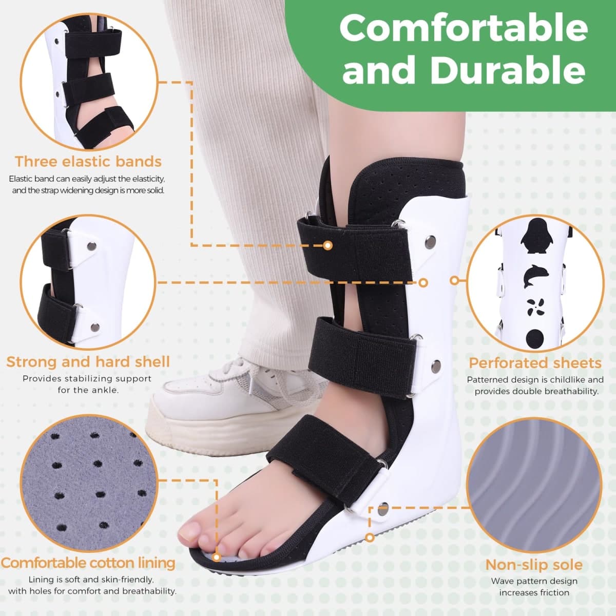 Pediatric Walking Boot For Kids,Fracture Boot for Kids, Orthopedic Support Shoe for Youth Ankle Break Injury, Kid's Stress Metatarsal Bone Fracture, Broken Foot or Toe Recovery Cast, Right(S) thumbnail 2