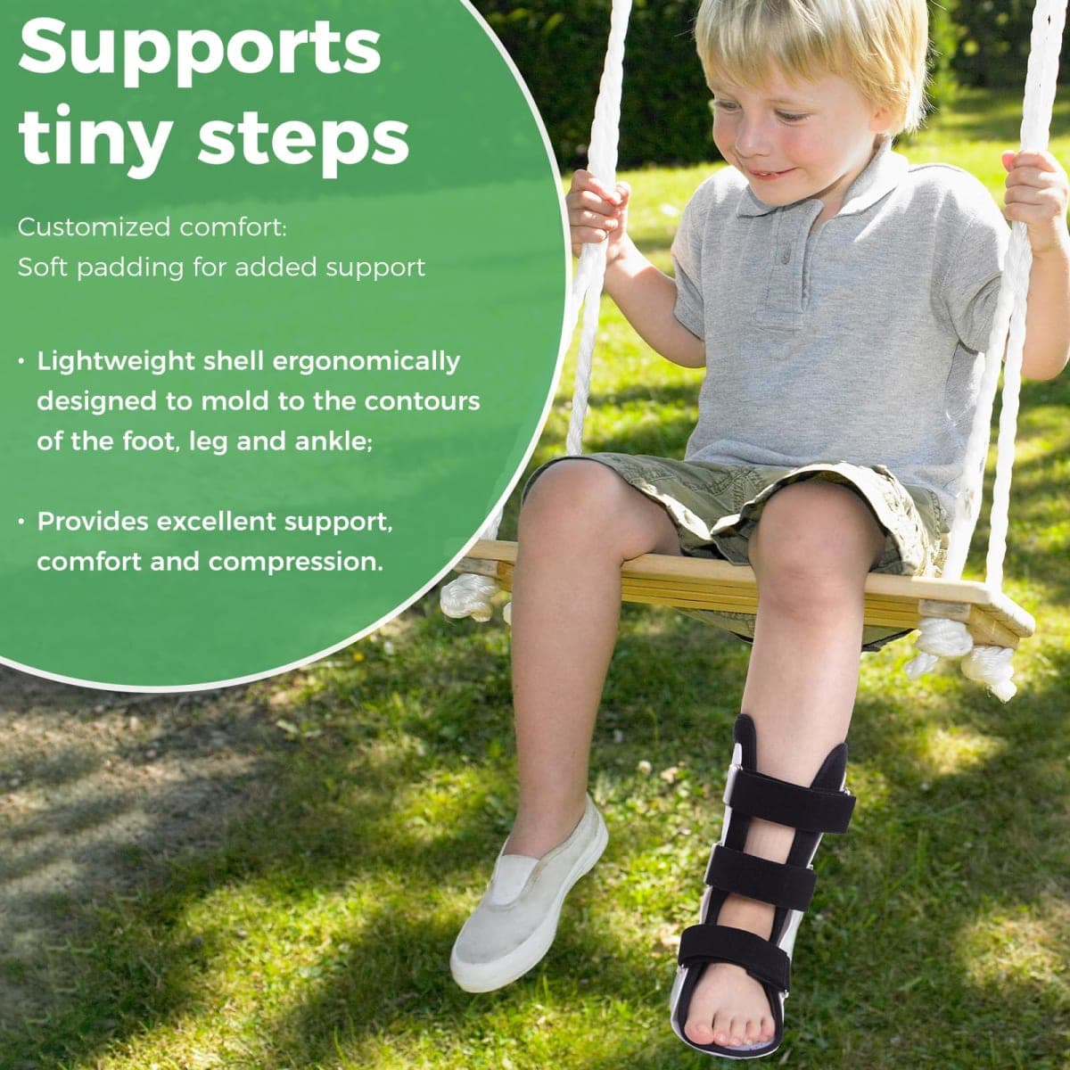 Pediatric Walking Boot For Kids,Fracture Boot for Kids, Orthopedic Support Shoe for Youth Ankle Break Injury, Kid's Stress Metatarsal Bone Fracture, Broken Foot or Toe Recovery Cast, Right(S) thumbnail 4