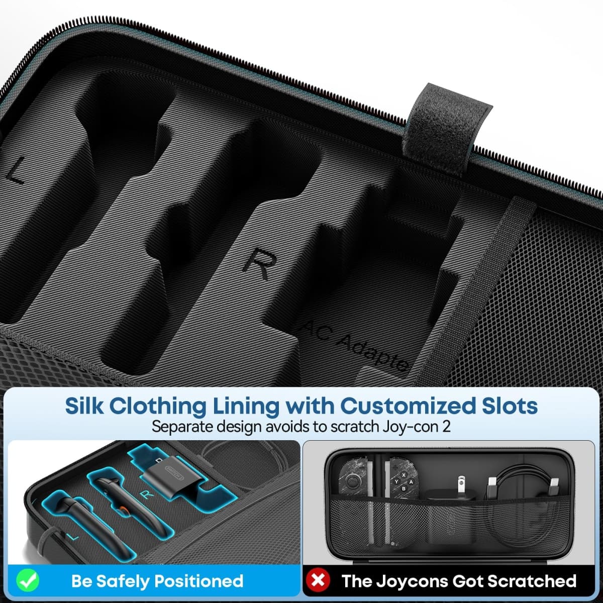 Switch OLED Carrying Case Compatible with Nintendo Switch & OLED, Portable Switch Travel Carry Case Fit for Joy-Con and Adapter, Hard Shell Protective Switch Pouch Bag with 20 Games, Green thumbnail 3
