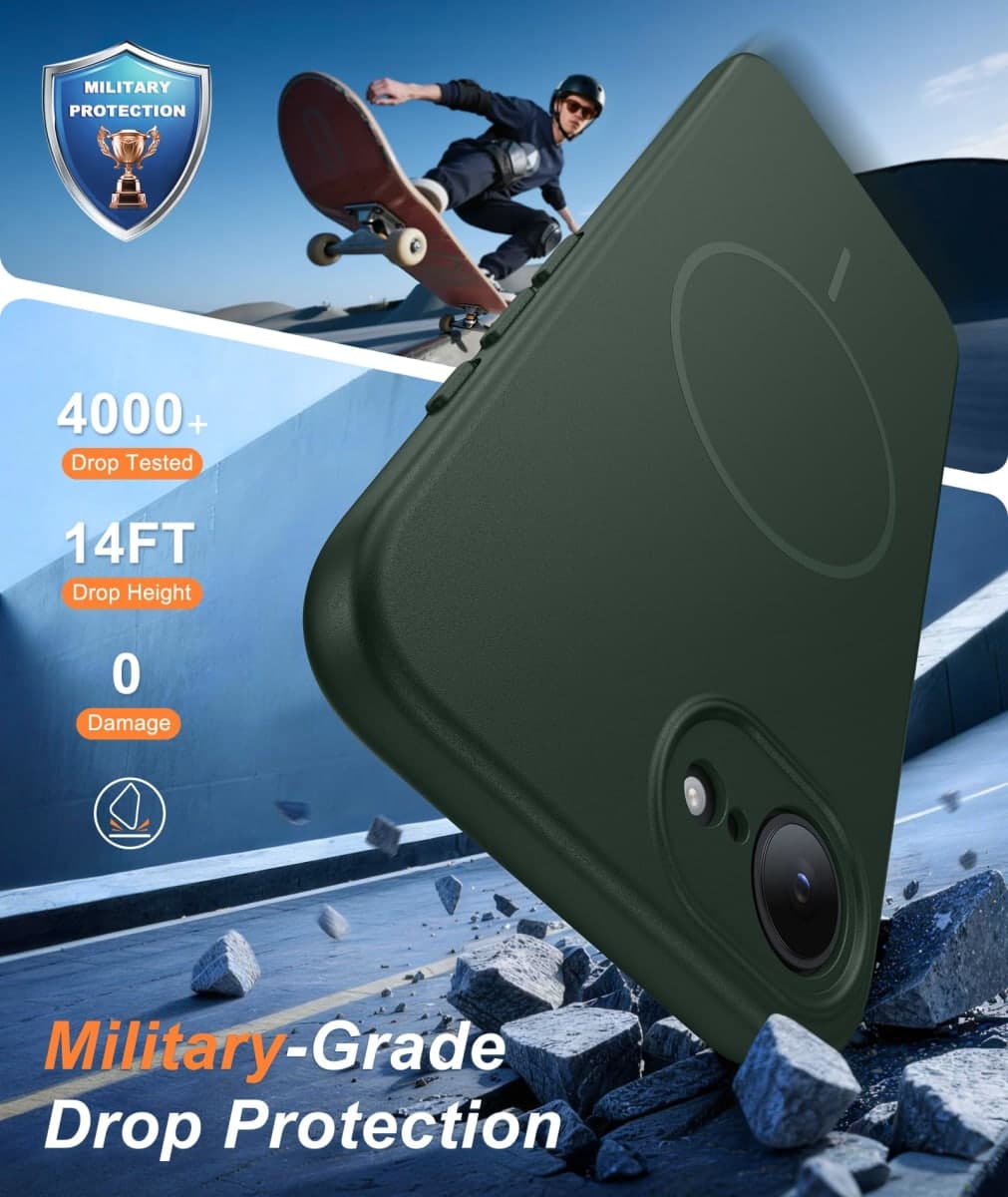 FNTCASE for iPhone 17e Case Green: [Compatible with Magsafe] [Magnetic Phone Cover with Screen Protector] [Full Camera Protection] Military Grade Shockproof Protective for 17 e, 6.1 inch thumbnail 4