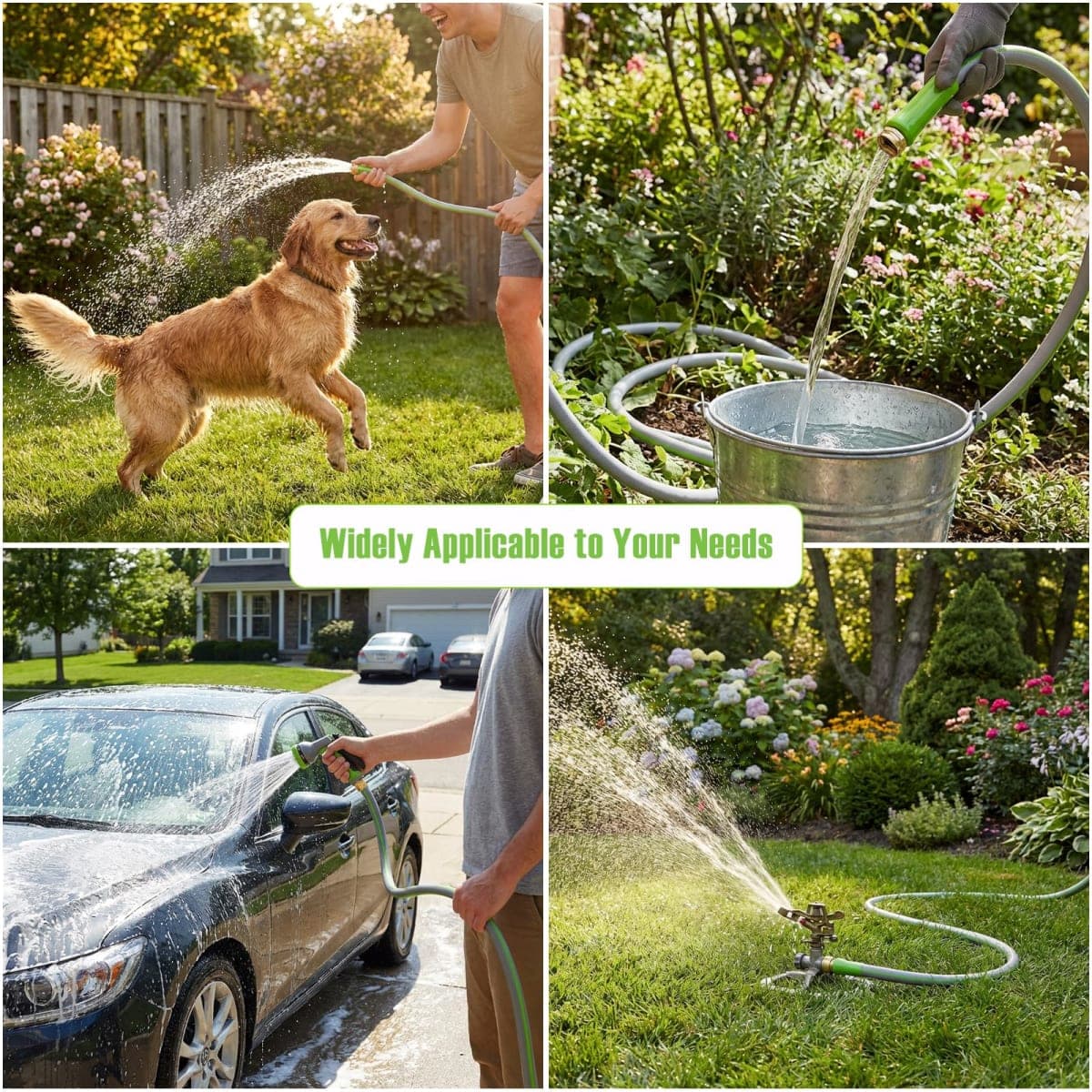SheeChung Short Garden Hose 2ft x 5/8",Leader Hose for Hose Reel Faucet,Short RV Water Hose Heavy Duty,Lightweight Rubber Small Hose,Hose Extension,3/4"Brass Fittings,Male to Female Hose thumbnail 4