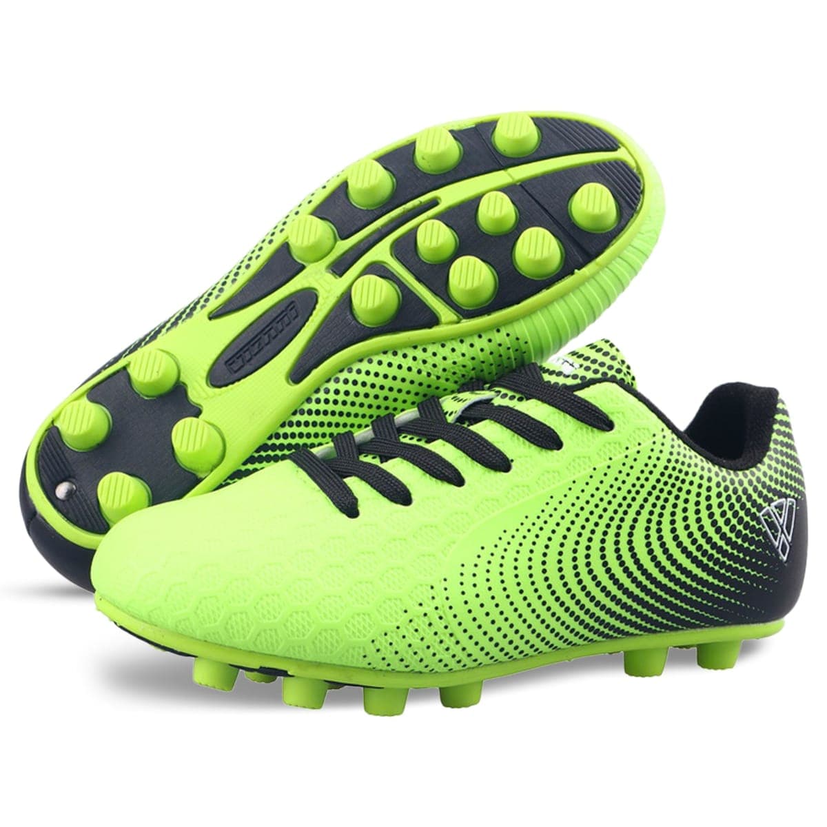 Vizari Stealth Boys Girls Soccer Cleats | Youth Firm Ground Athletic Outdoor Football Shoes for Toddler, Little Kid, Big Kid | Lightweight & Durable Green/Black thumbnail 2