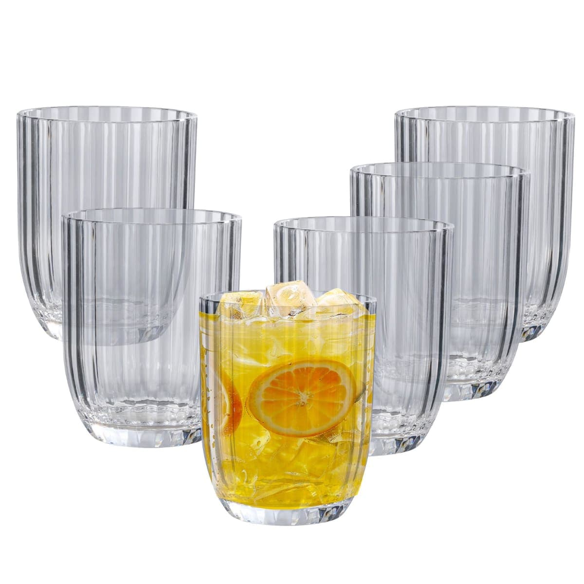 AKMQYM BPA-Free Plastic Tumblers 6 Pack (6x16oz) | Reusable Dishwasher Safe | Stackable Shatterproof Cups | Plastic Drinkware & Drinking Tumblers for Restaurant, Home, Party — image 1