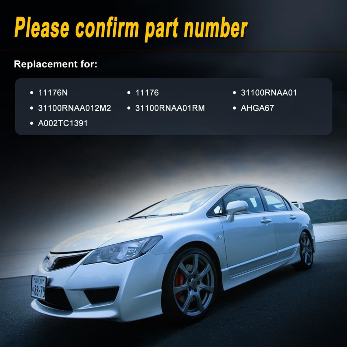 L-SIJIN-L Alternator Compatible with 2006 2007 2008 2009 2010 2011 Civic 1.8L L4 Replace for 11176 31100RNAA01 31100RNAA012M2 11176N 31100RNAA01RM AHGA67 A002TC1391 thumbnail 3