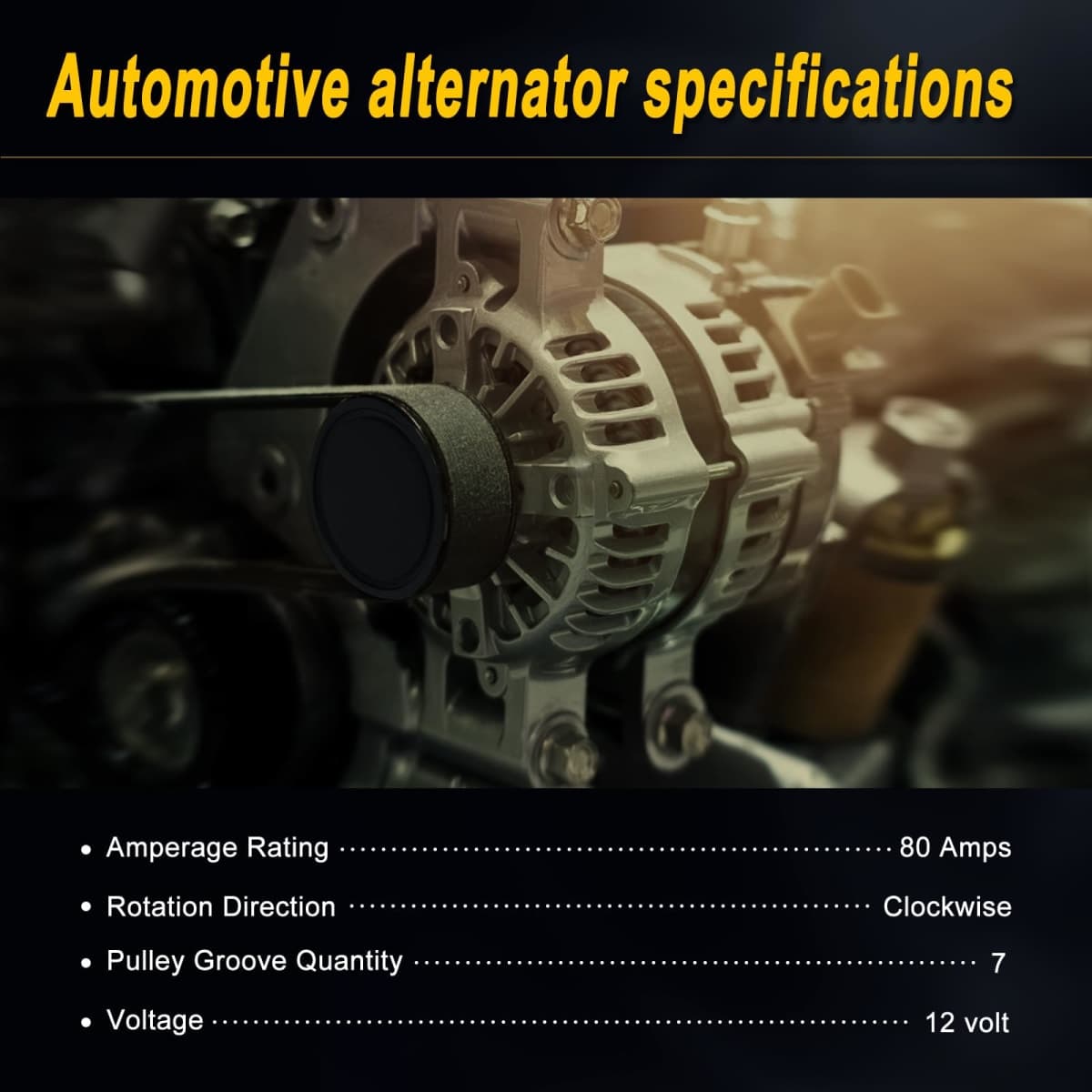 L-SIJIN-L Alternator Compatible with 2006 2007 2008 2009 2010 2011 Civic 1.8L L4 Replace for 11176 31100RNAA01 31100RNAA012M2 11176N 31100RNAA01RM AHGA67 A002TC1391 thumbnail 4