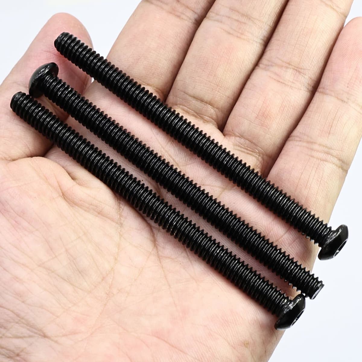 1/4-20 x 3-1/2 Button Head Socket Cap Screws, Stainless Steel 18-8(304), Black Oxide, Allen Hex Drive, Full Thread, 10 PCS (with Hex Spanner) thumbnail 2