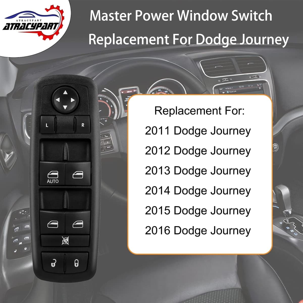 Master Power Window Switch | 8+13 PINS Check Required | Replacement for 2011-2016 Dodge Journey | Replaces# 68084001AD, 68084001AC, 68084001AB thumbnail 4