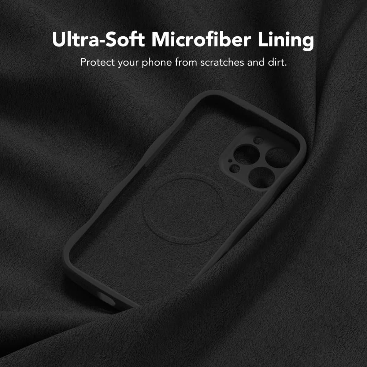 SuydanBox Magnetic for iPhone 16 Pro Case, [Full Camera Protection][Compatible with MagSafe] Cute Wave Frame Silicone Shockproof Protective Phone Case for iPhone 16 Pro 6.3", Black thumbnail 5