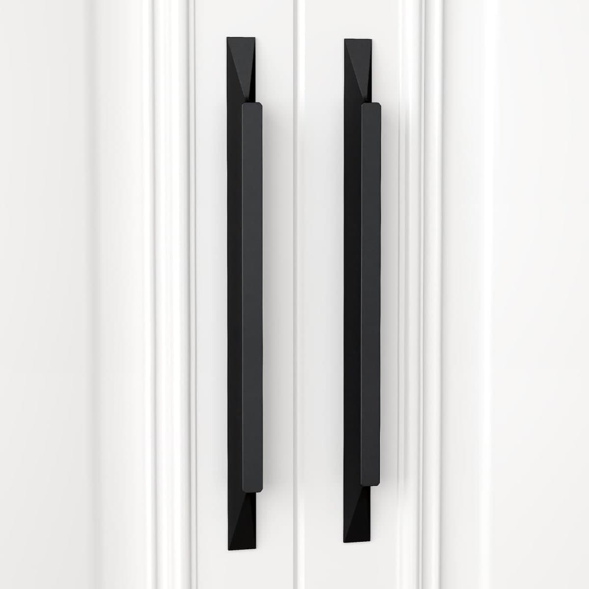 Peaha 10 Pack Black Finger Pulls for Cabinets 7-1/2 Inch Kitchen Drawers Handles