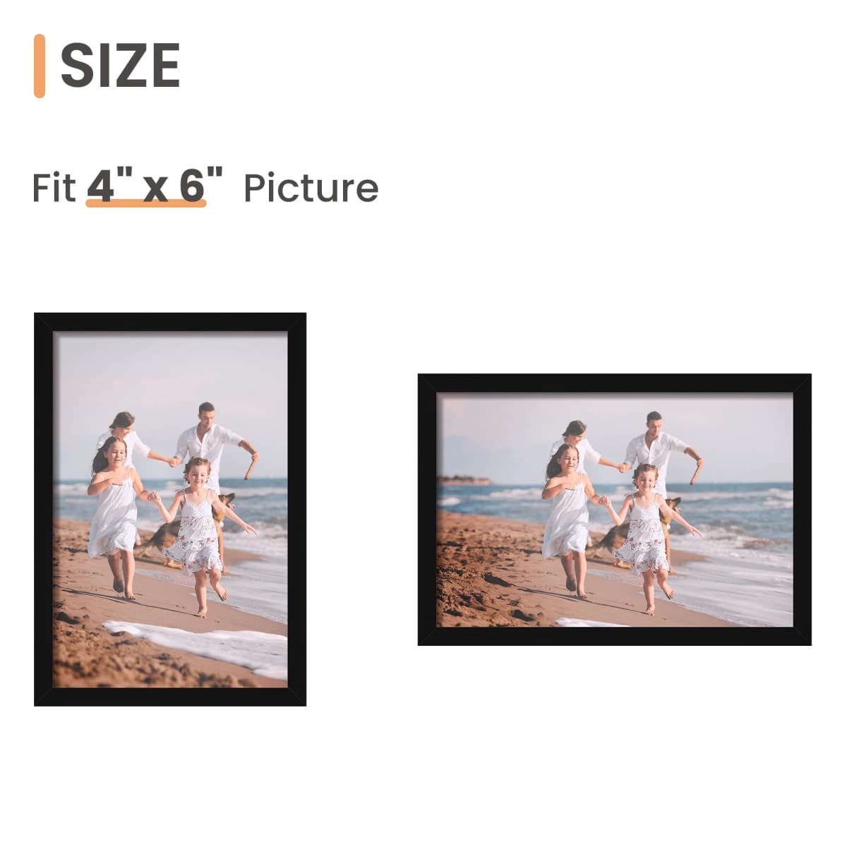 upsimples 4x6 Picture Frame Set of 3, Made of High Definition Glass for 4 x 6, Wall and Tabletop Display Thin Border Photo Frames for Home Decor, Black thumbnail 4