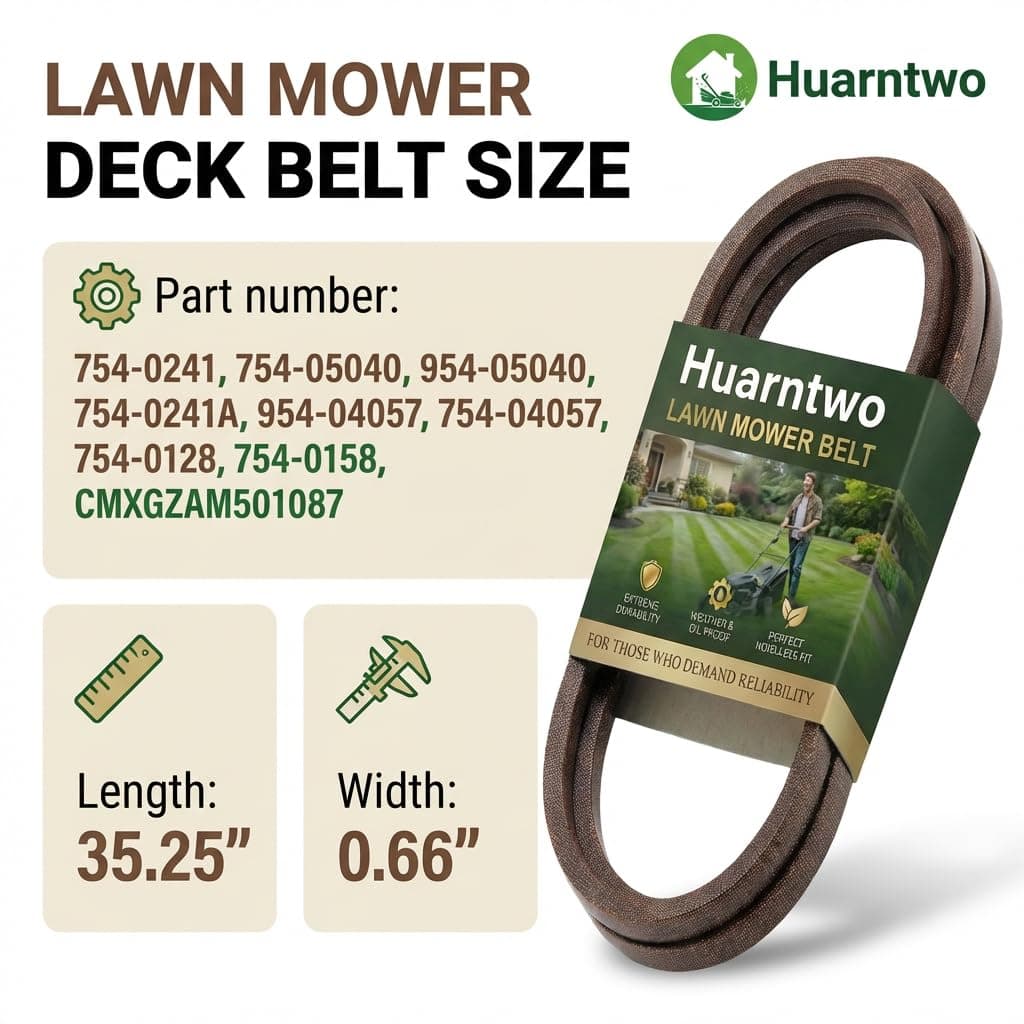 Huarntwo 954-05040 Upper Drive Belt Compatible with MTD Troy-Bilt Craftsman Cub Cadet Lawn Tractor Mowers (5/8" x 35 1/4"), Replaces 754-05040, 954-0241, 954-0241A, 754-0241, 754-0241A thumbnail 2