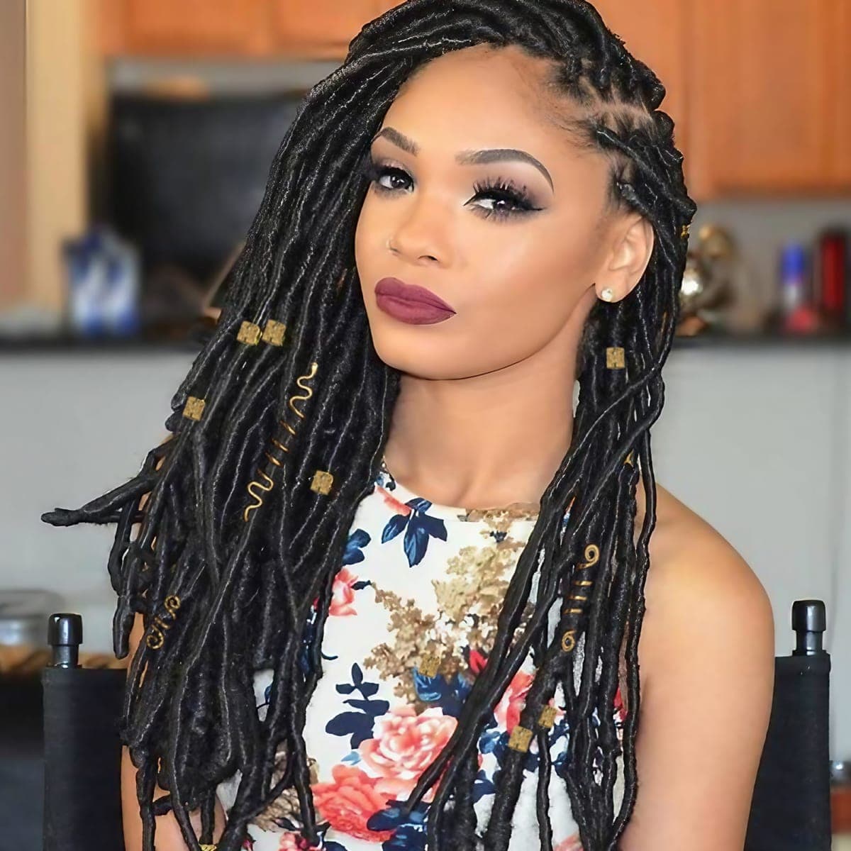 enophe 23Pcs Gold Hair Jewelry Set for Women: Loc Accessories, Hair Cuffs for Braids & Dreadlocks, Halloween Decoration thumbnail 4