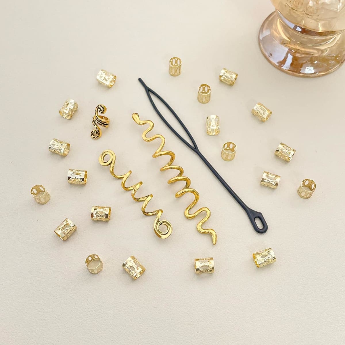 enophe 23Pcs Gold Hair Jewelry Set for Women: Loc Accessories, Hair Cuffs for Braids & Dreadlocks, Halloween Decoration thumbnail 5