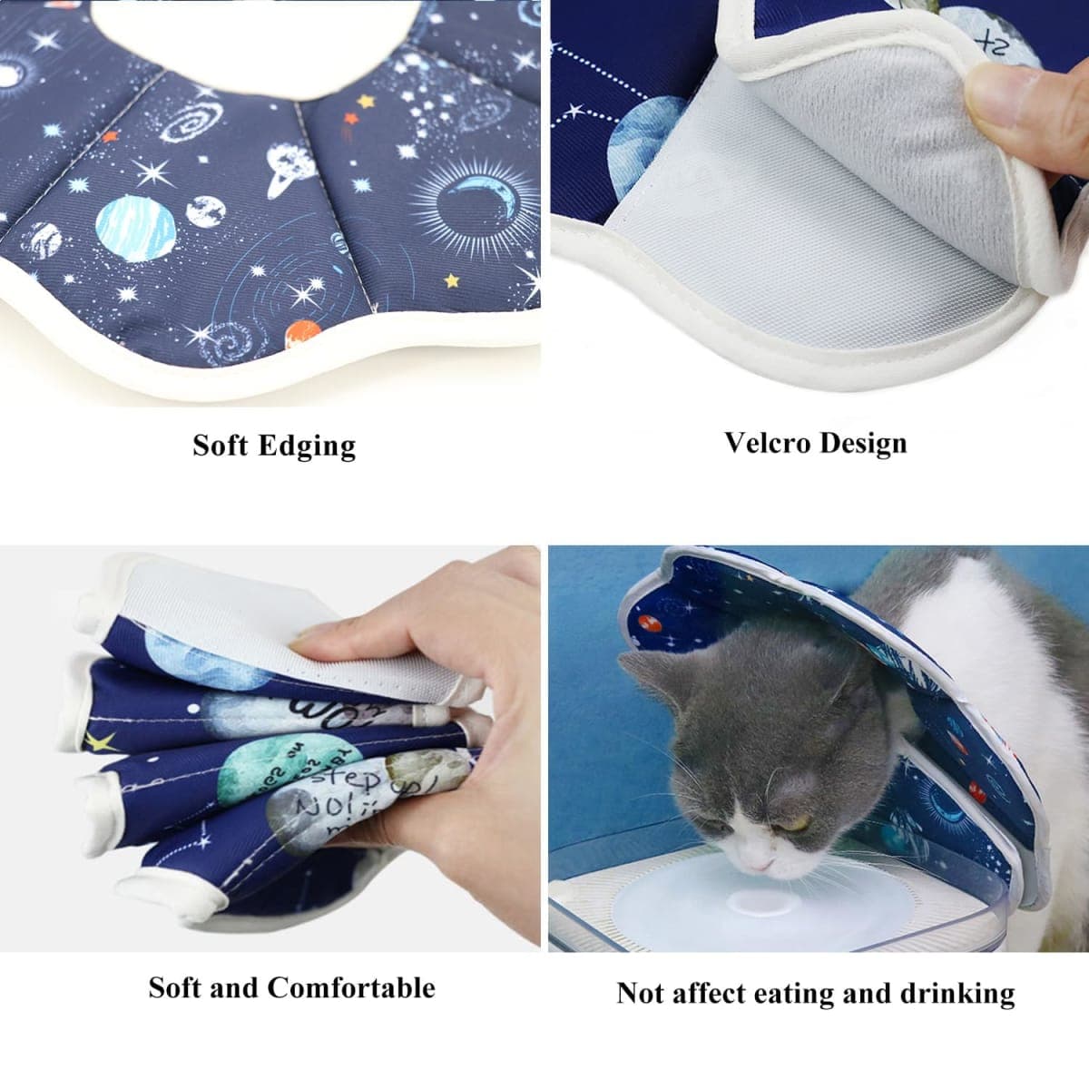QIYADIN Soft Cat Cone, Adjustable Cat Recovery Collar After Surgery to Prevent Licking Wound, Protective Cat Neck Cone, Comfortable Pet Elizabethan Collar for Cats Kittens and Puppies (Medium) thumbnail 4