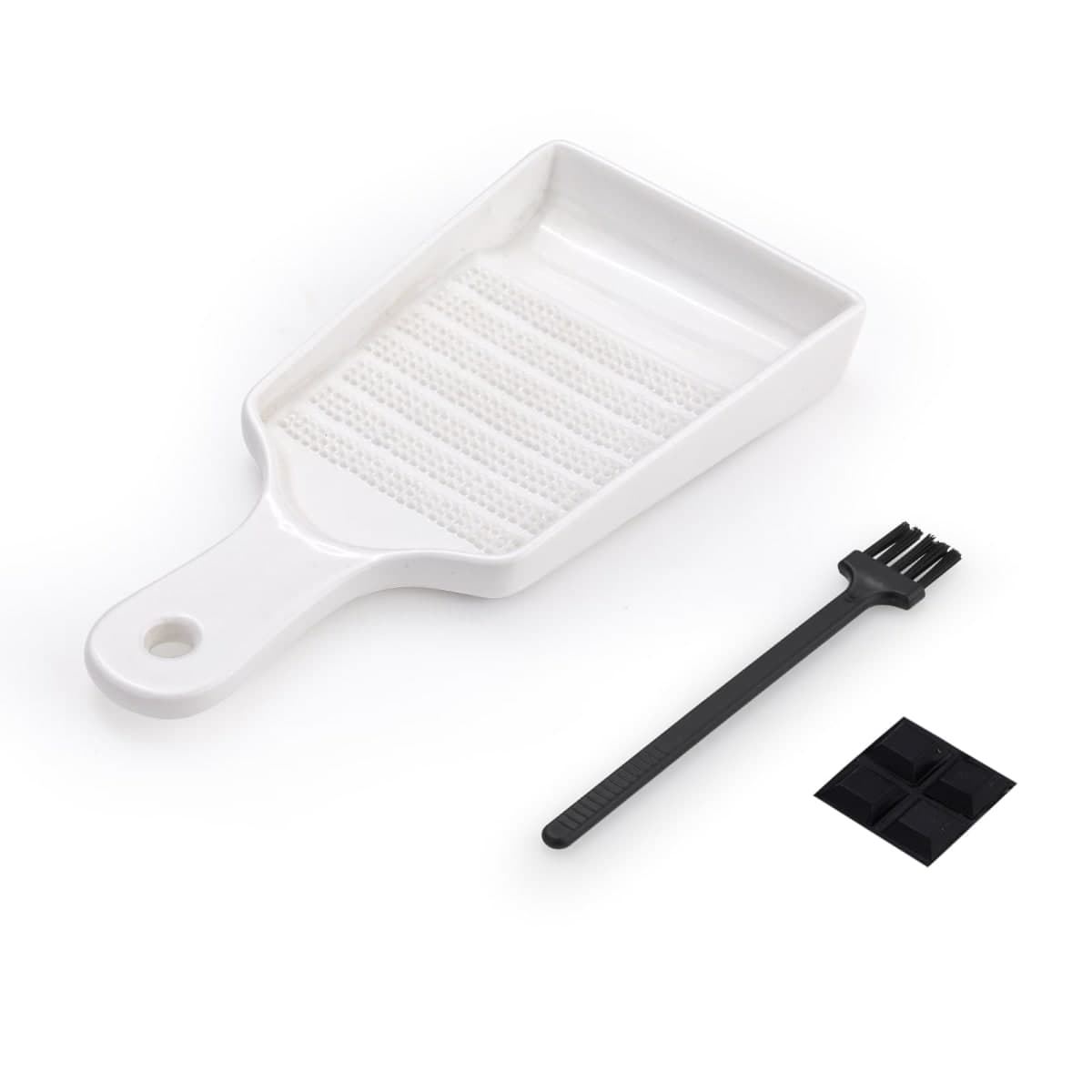 LELE LIFE Ceramic Grater Plate for Garlic and Ginger, Porcelain Garlic Grater Plate Bowl Dish for Grating, Grinding and Dipping (Rectangle with Handle) — image 1