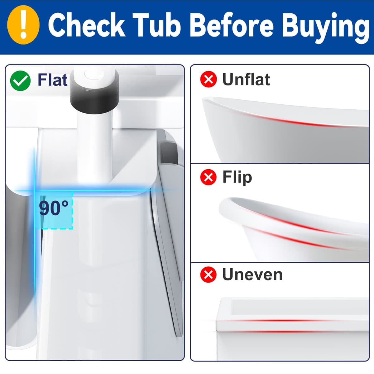 Adjustable Bathtub Safety Rail, Bathtub Handle Grab Bar with Non-Slip Grip for Seniors, Elderly, Fits 3.1 to 6.7 Inch Tub Walls, Supports 300 lbs thumbnail 2