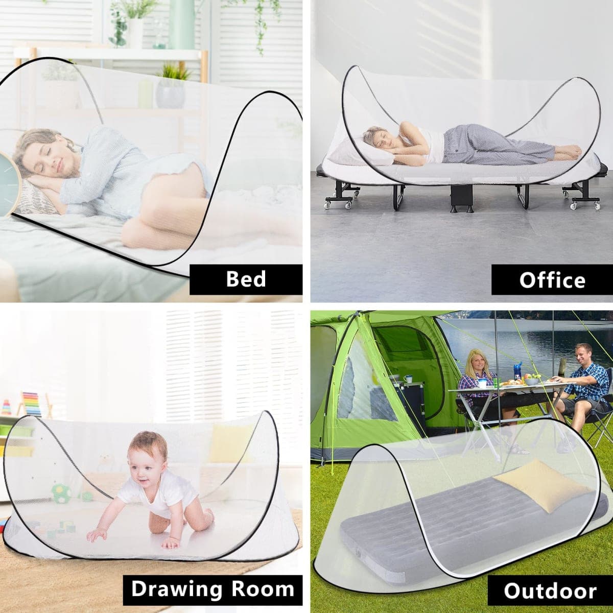 77 * 30 * 23 Inch Large Pop Up Mosquito Tent, Portable Foldable Mosquito Net for Bed Camping Travel Patio thumbnail 5