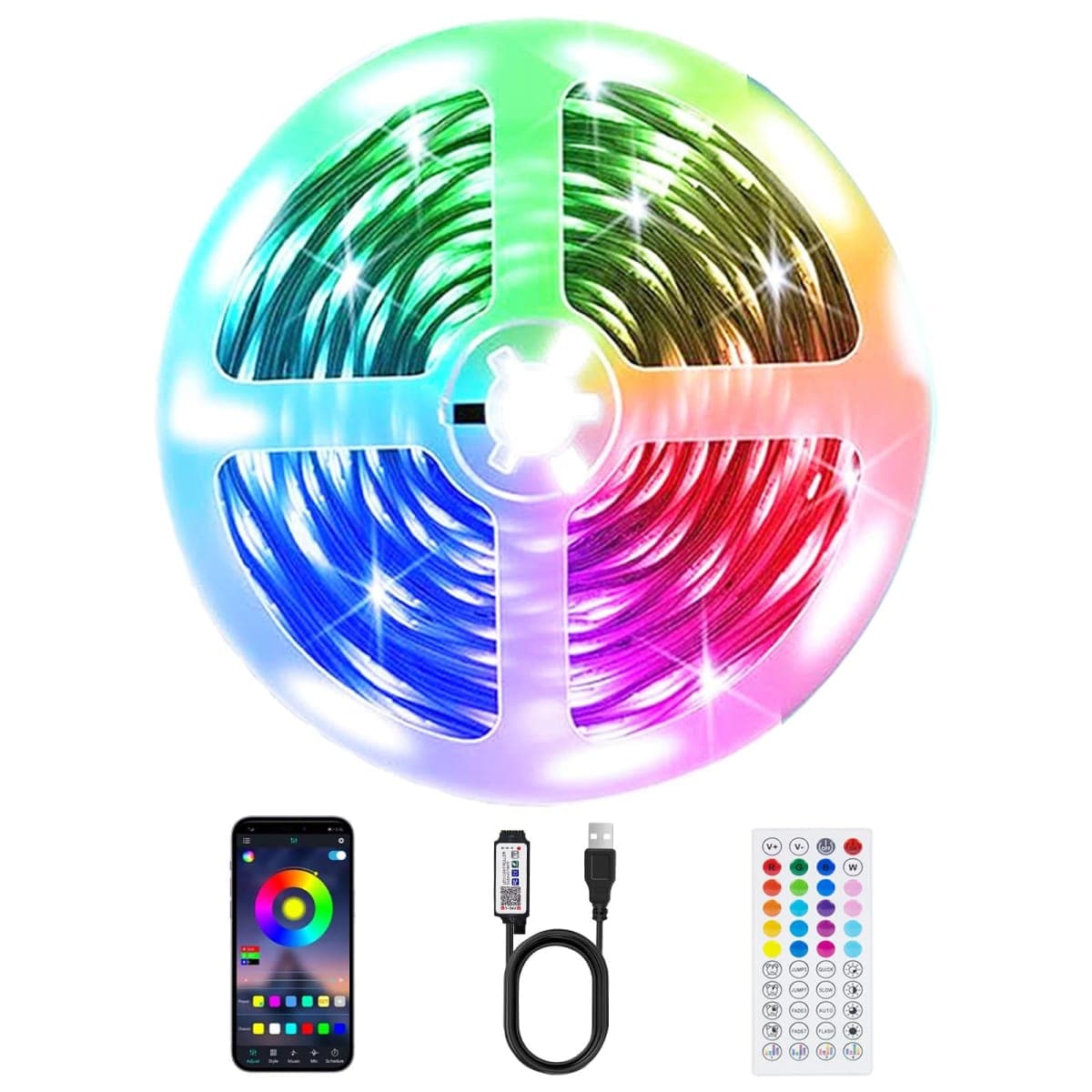 PSTAR LED Lights for TV,3.28ft Music Sync RGB Backlight with Remote & App Control, USB Powered for 24-32Inch TVs, Gaming Monitors, PC, Bedroom — image 1