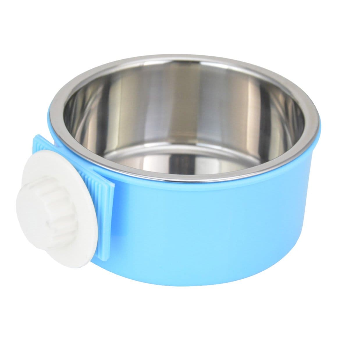 Crate Dog Bowl Removable Stainless Steel Water Food Feeder Bowls Cage Coop Cup for Cat Puppy Bird Pets (Small, Purple)