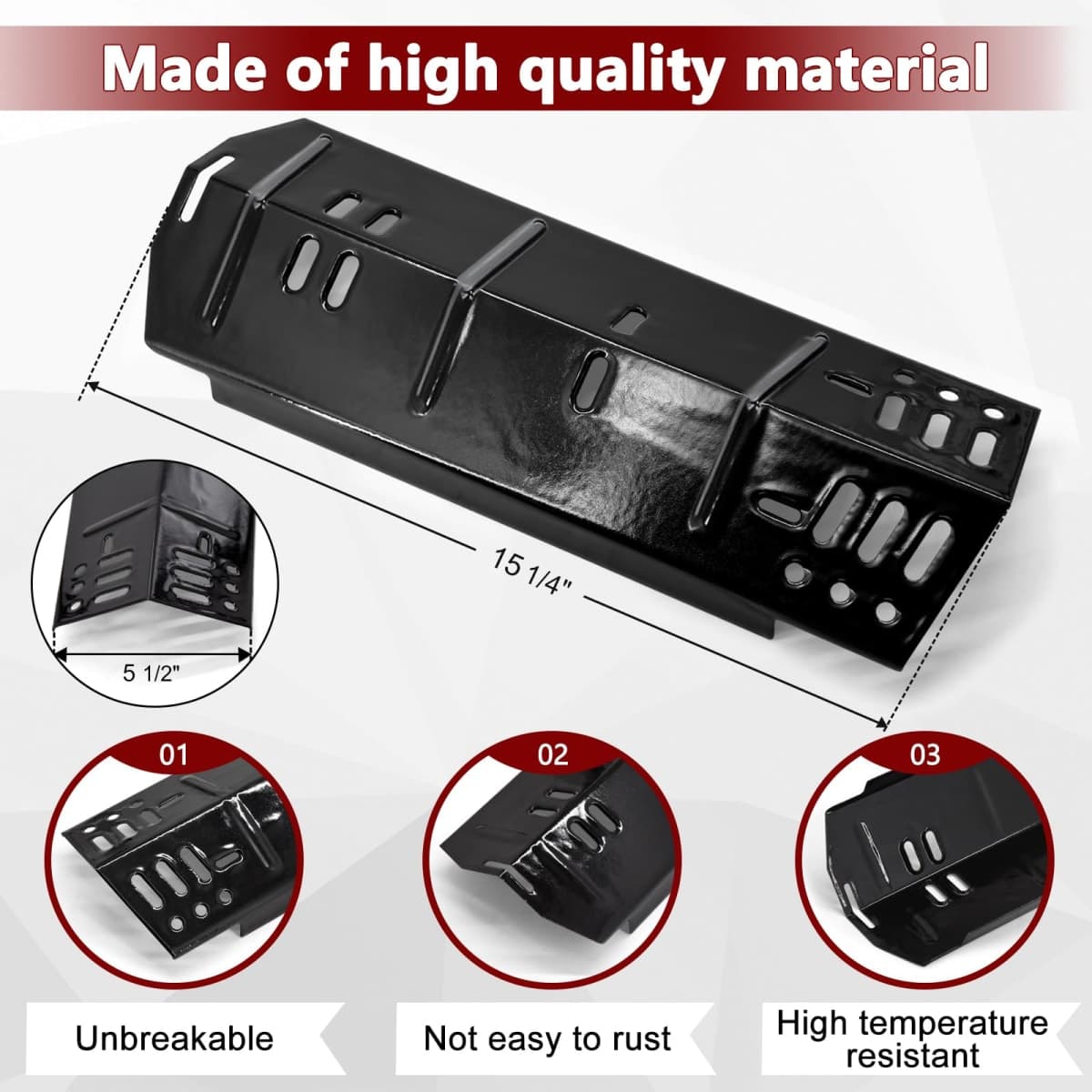 Hiorucet Grill Replacement Parts for Dyna Glo 4 Burner DGH450CRP, DGH450CRP-D, 70-01-911 Cast Iron Grill Grates, 70-02-411, 70-02-412 Porcelain Steel Heat Plates, Grill Parts Kit for Dyna-Glo Grill thumbnail 3